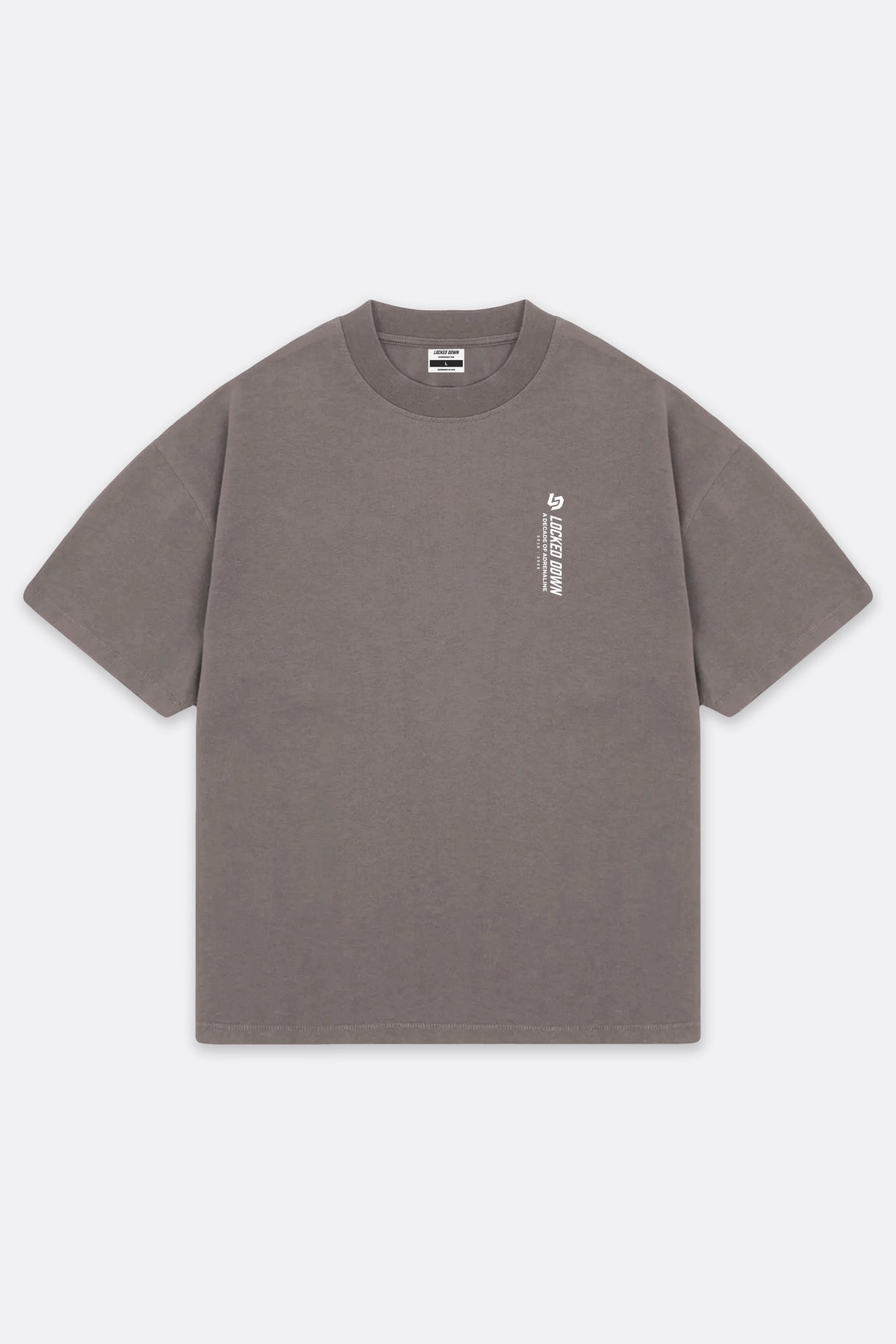 Locked Down Brands Premium Oversized 10 Years Tee - Cinder