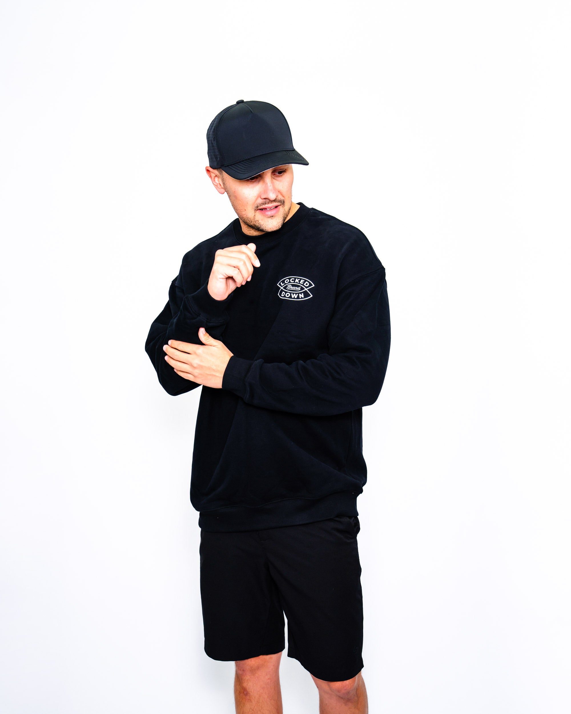 Locked Down Brands Premium Arrow Crewneck Tee - Black