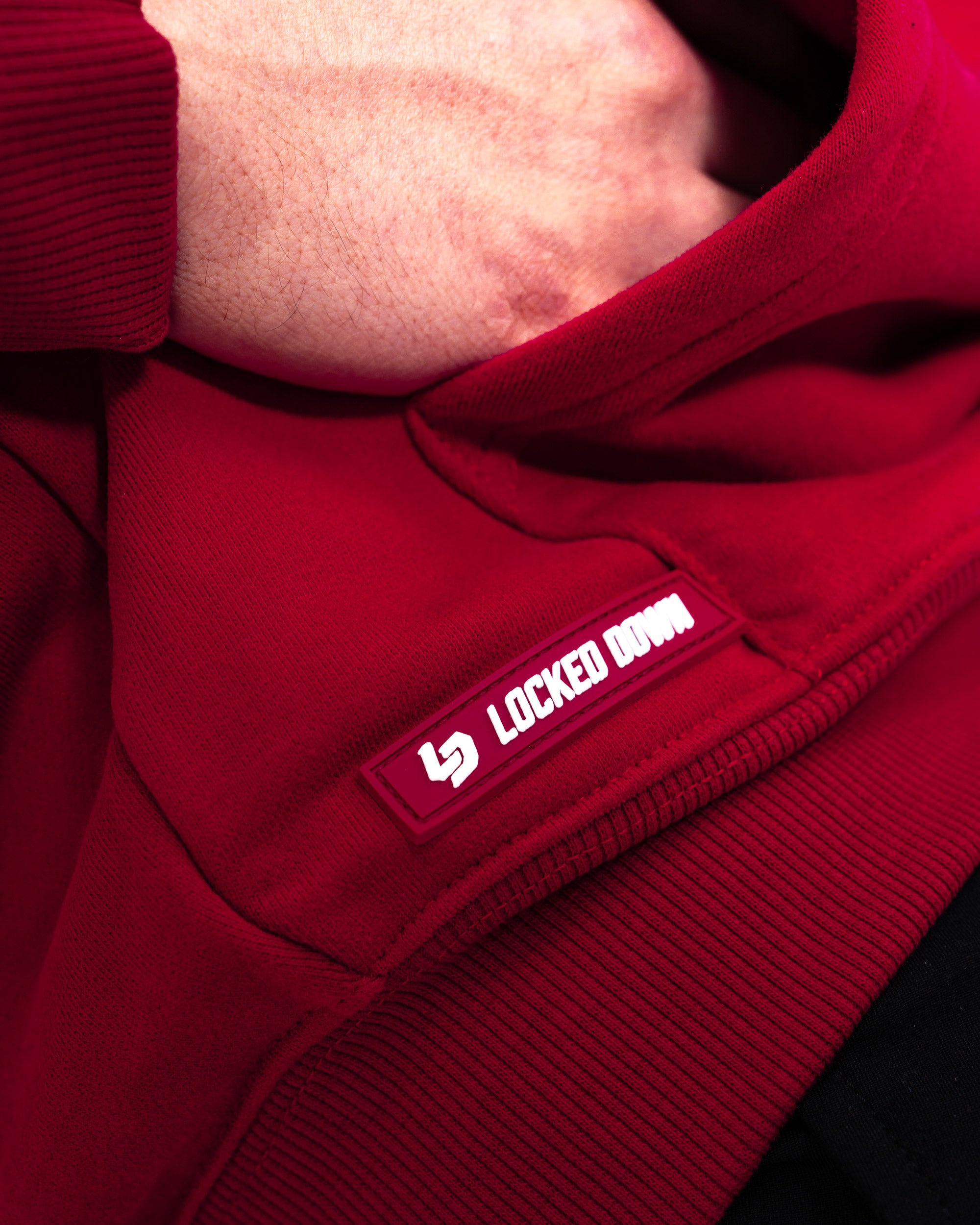 Locked Down Brands Premium Oversized Arrow Hoodie - Cherry