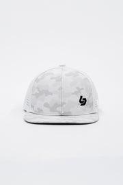 Locked Down Brands Premium Water Resistant BASE Brand Snapback - Snow Camo | Front View