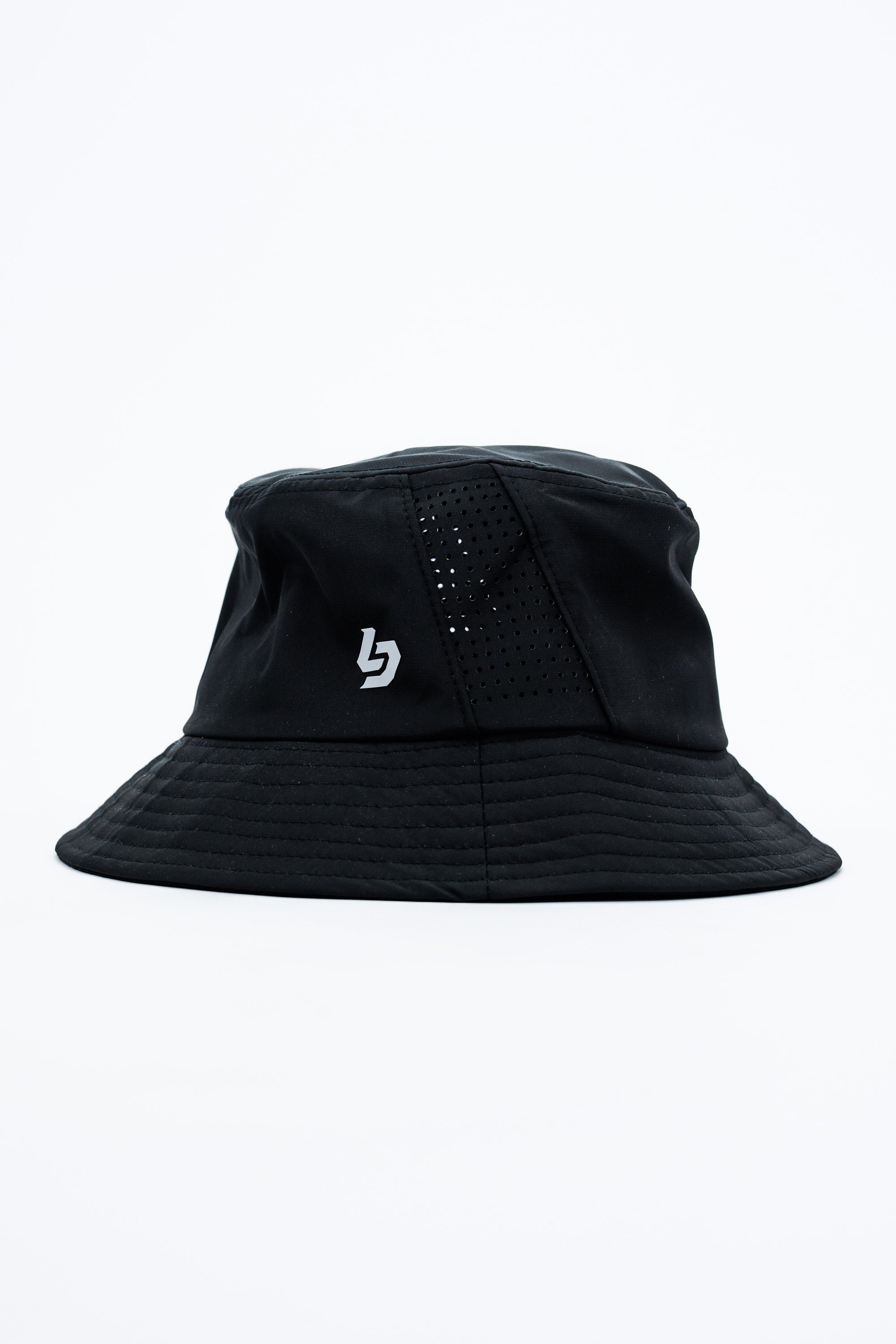 Locked Down Brands Premium Water Resistant Stamp Bucket Hat With Laser Holes - Black