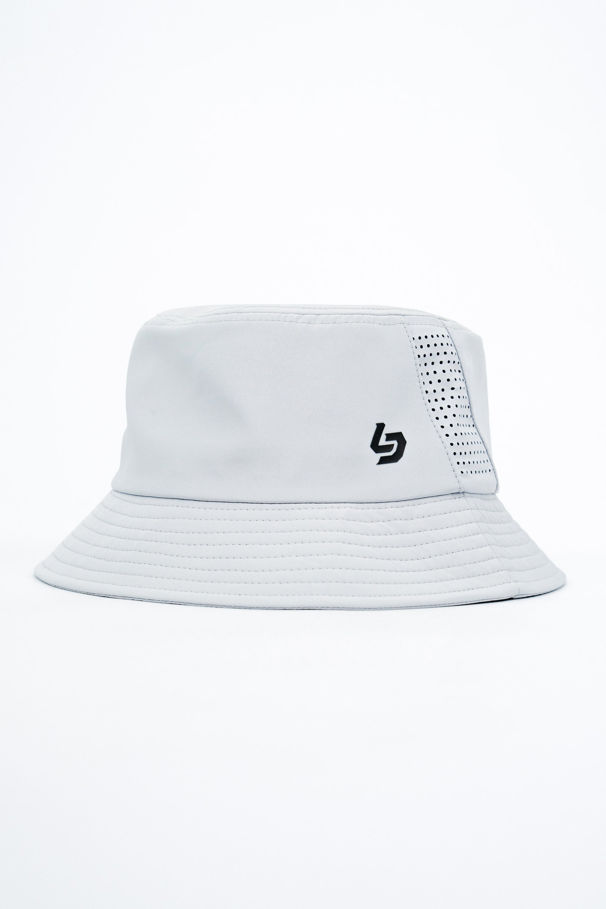 Locked Down Brands Premium Water Resistant Stamp Bucket Hat With Laser Holes - Stone Grey