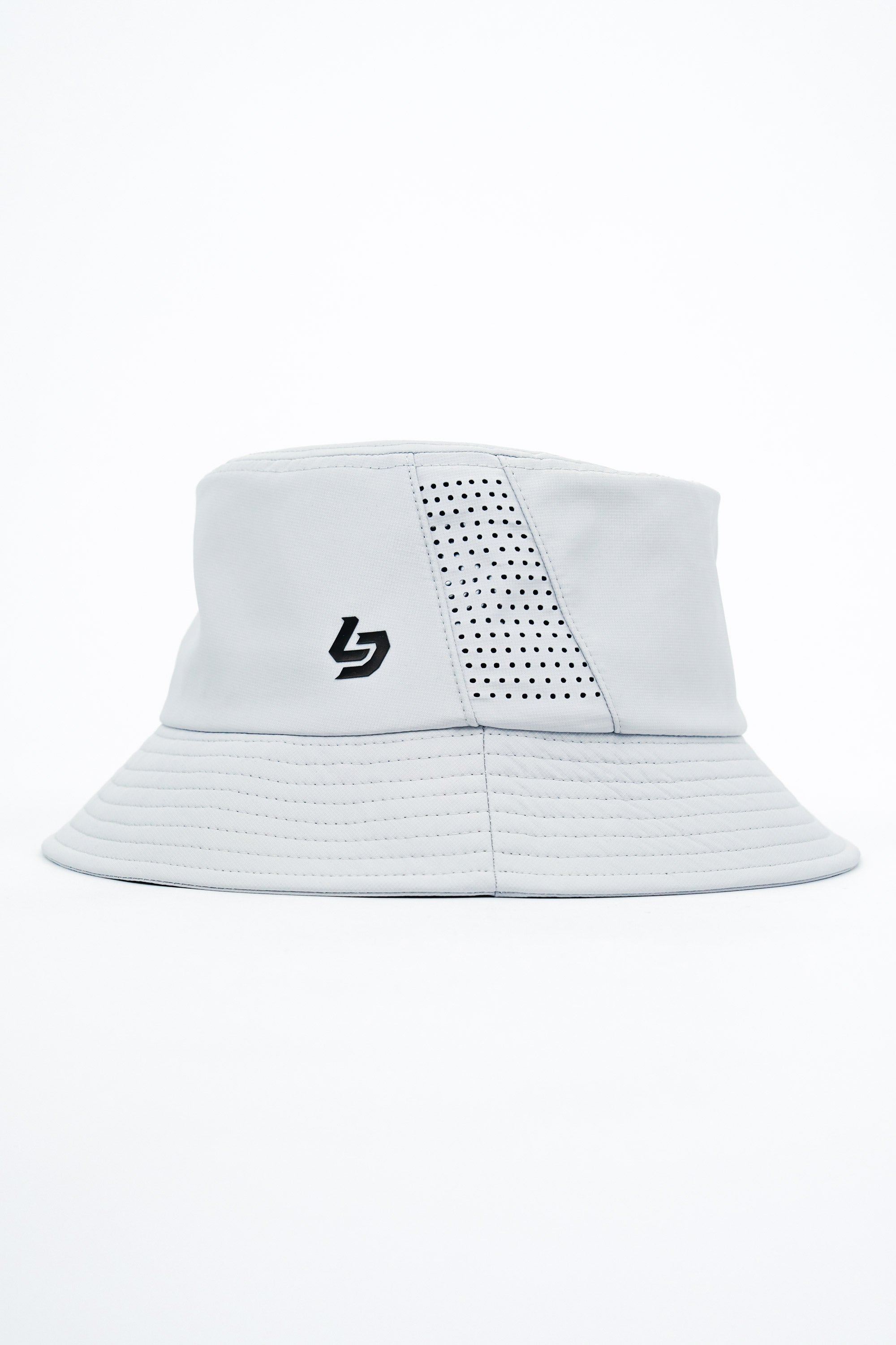 Locked Down Brands Premium Water Resistant Stamp Bucket Hat With Laser Holes - Stone Grey