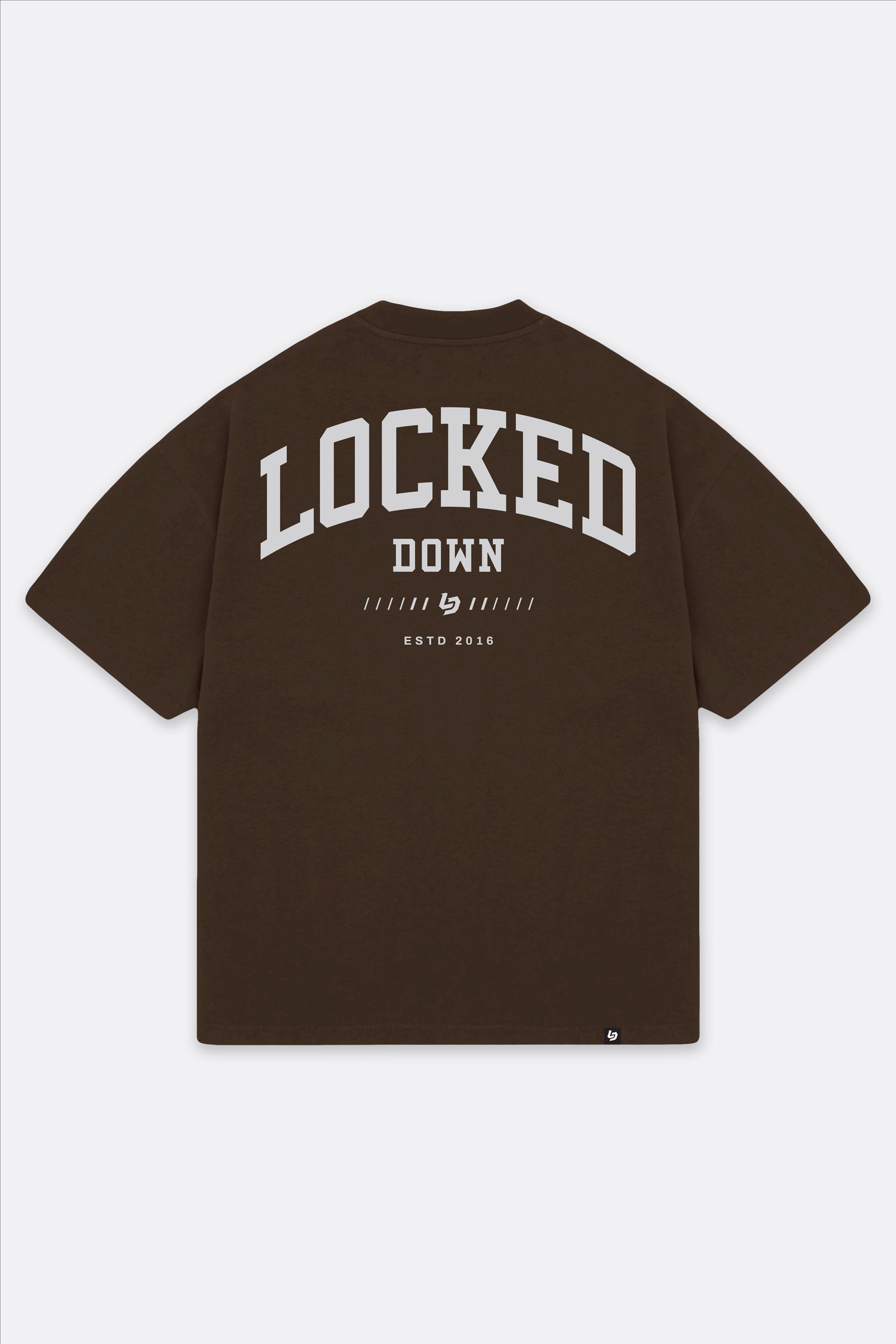 Locked Down Brands Premium Oversized Block Tee - Brown