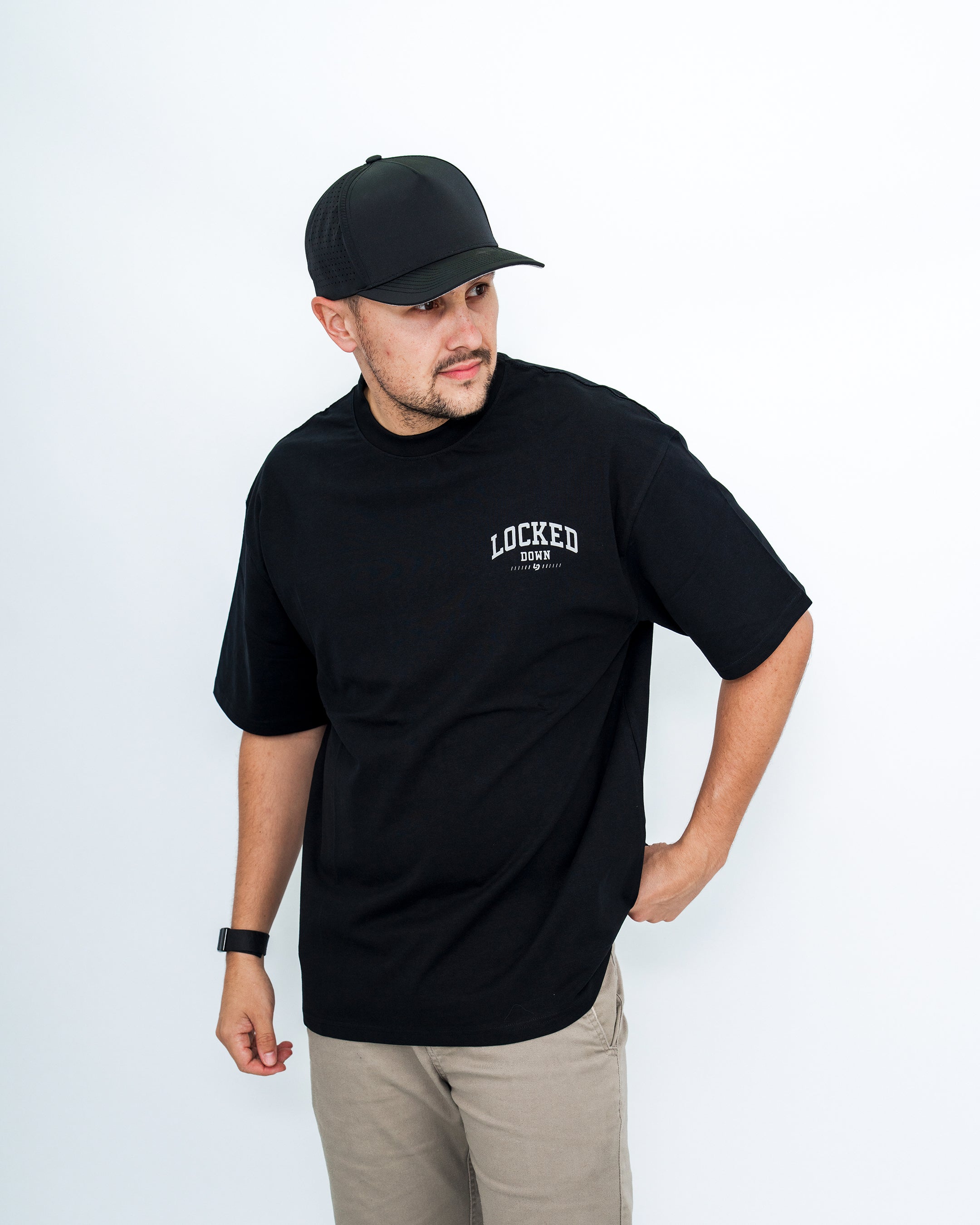 Locked Down Brands Premium Oversized Block Tee - Black