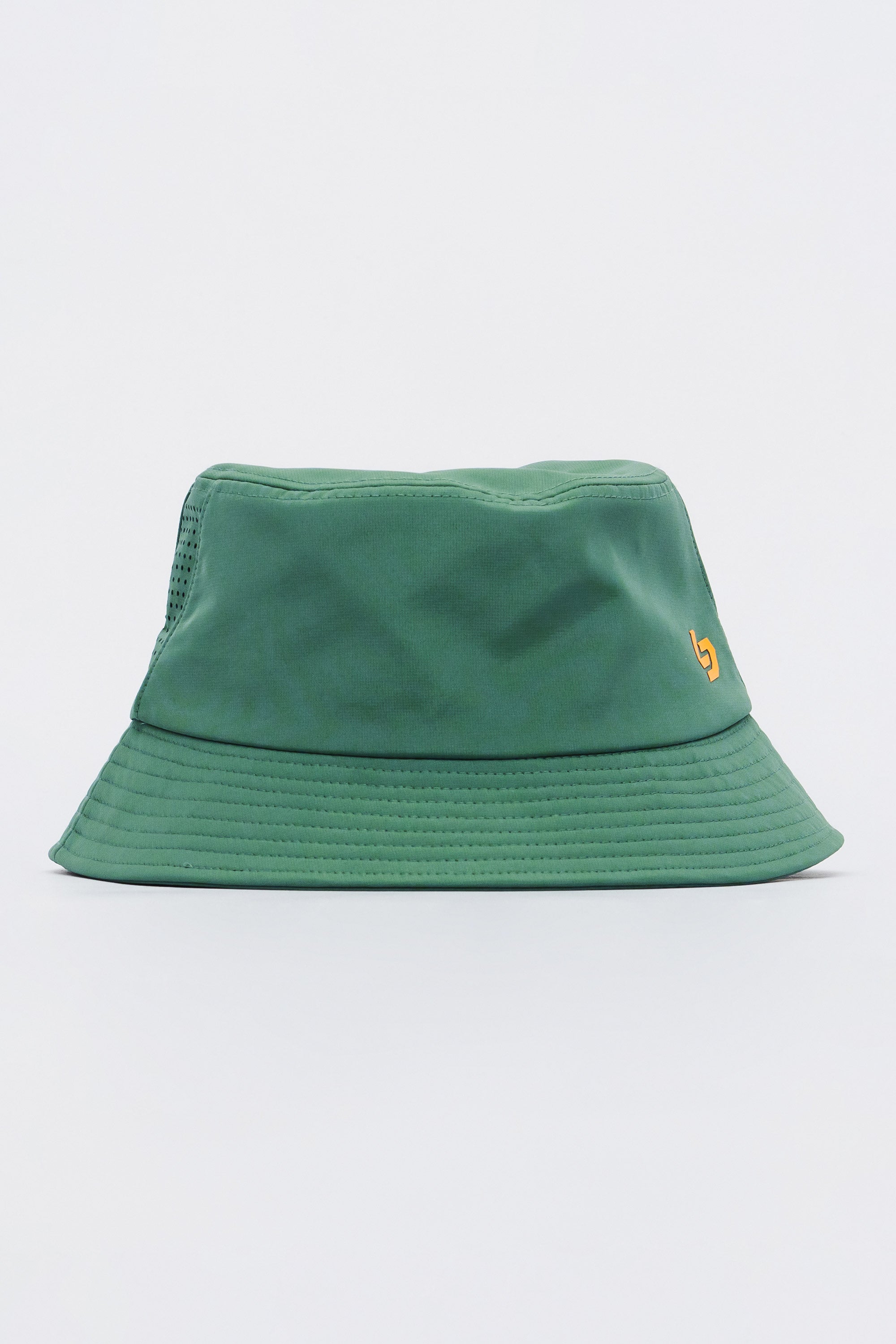 Locked Down Brands Premium Water Resistant Stamp Bucket Hat With Laser Holes - Green/Gold