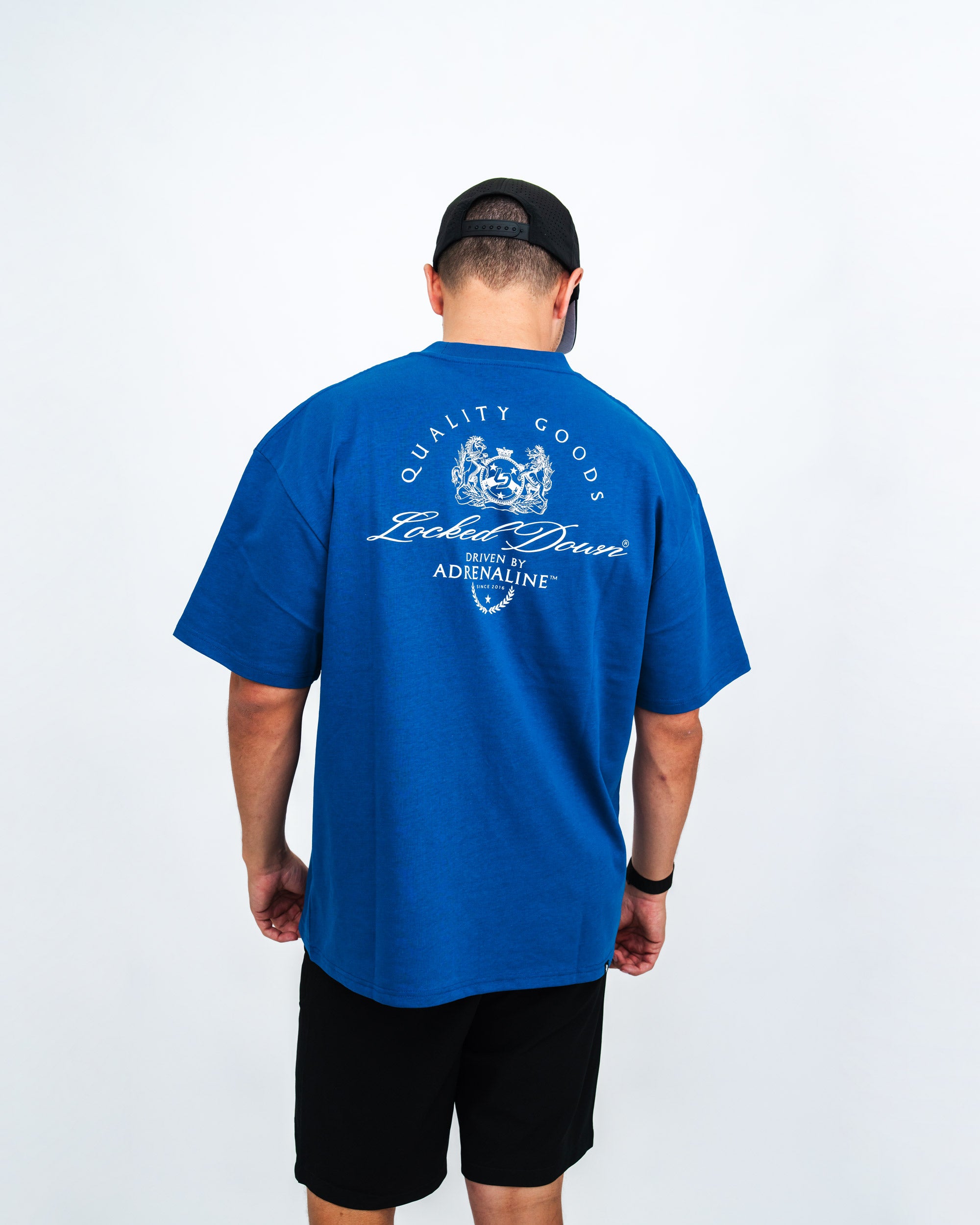 Locked Down Brands Premium Oversized Cooldown Tee - Cobalt