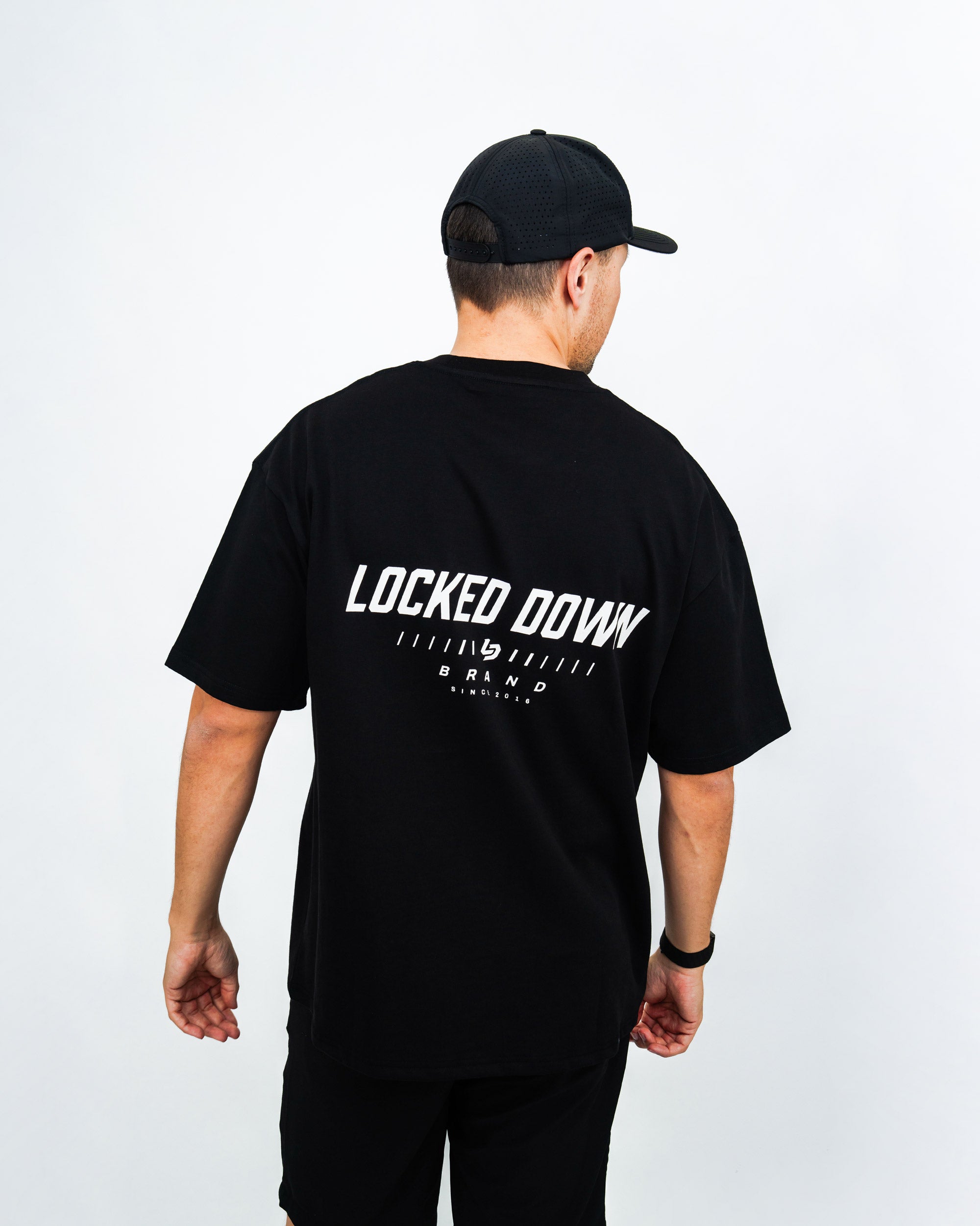 Locked Down Brands Premium Oversized Core Tee - Black / Cream