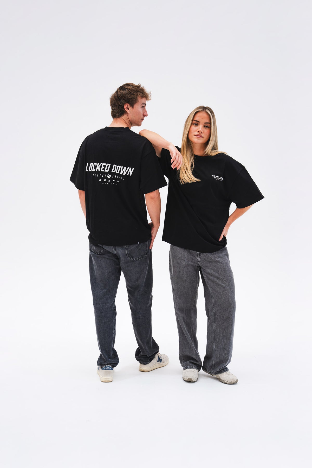 Locked Down Brands Premium Oversized Core Tee - Black / Cream