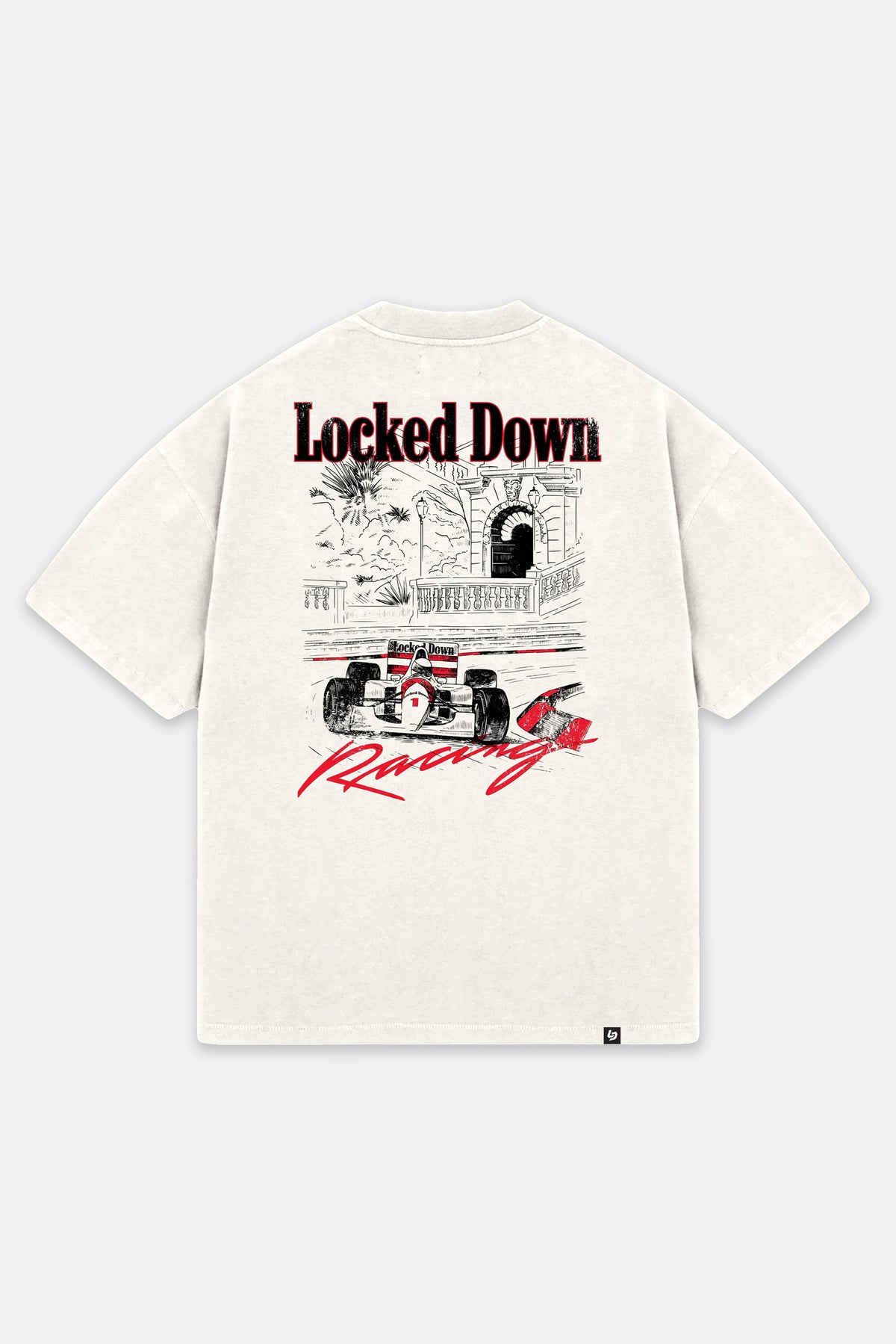 Locked Down Brands Premium Oversized Curb Tee - Cream