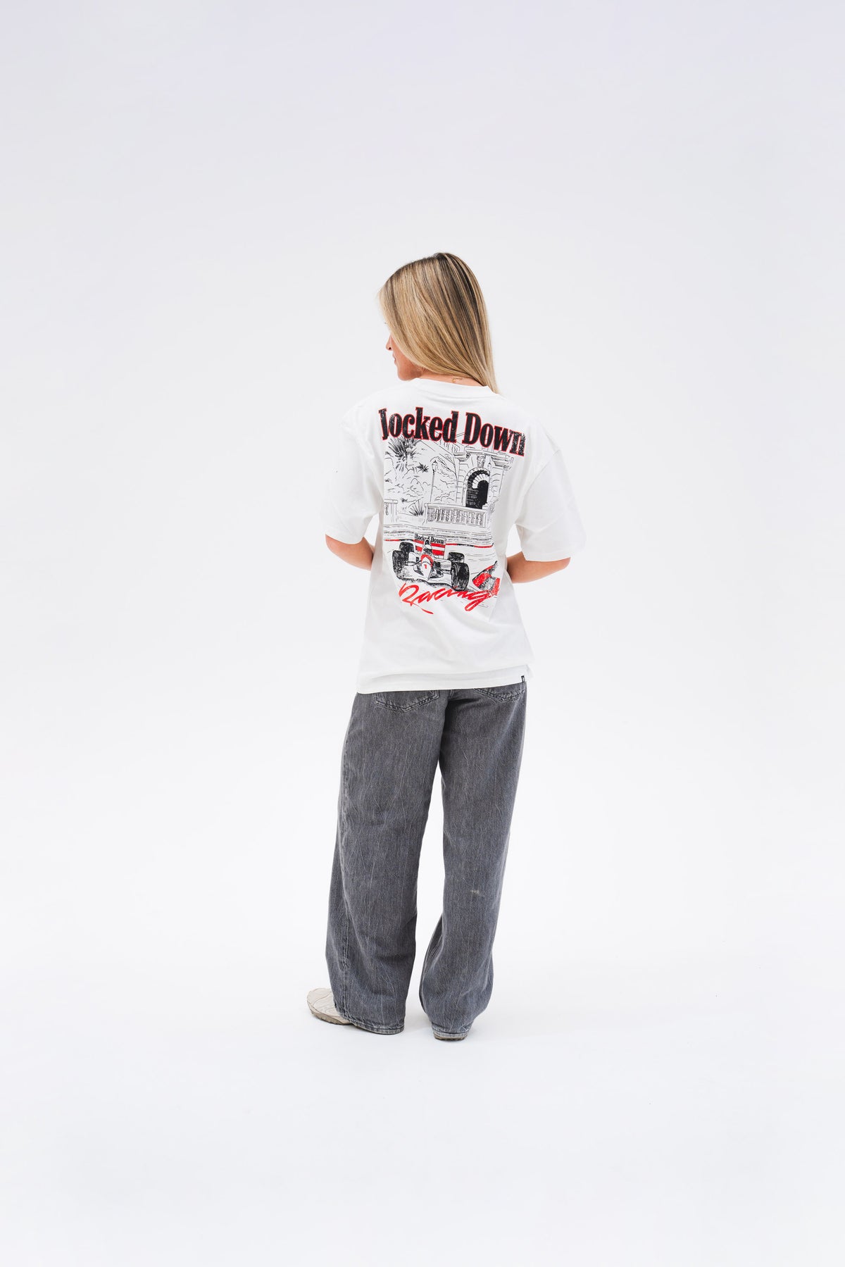 Locked Down Brands Premium Oversized Curb Tee - Cream
