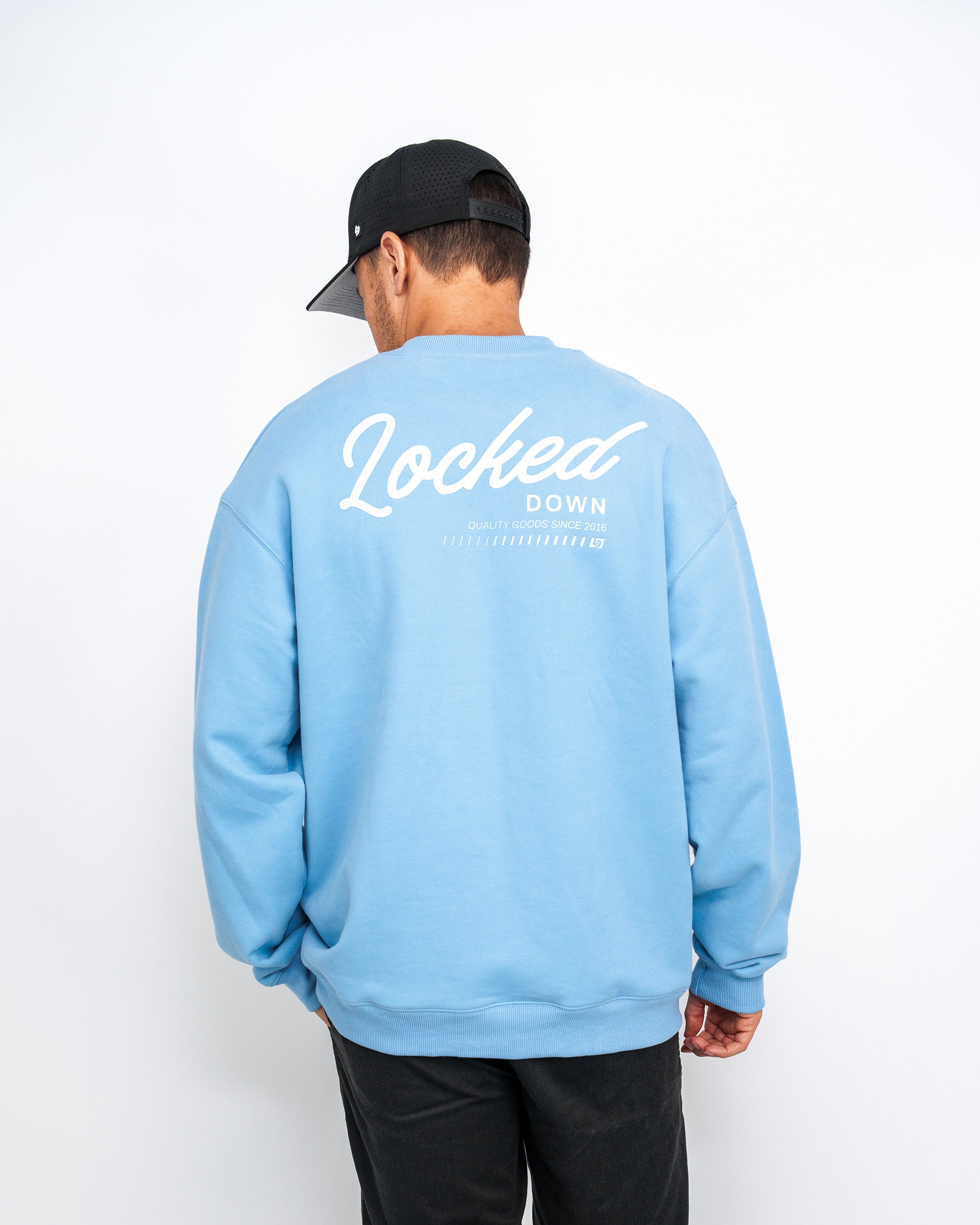 Locked Down Brands Premium Flow Crewneck Tee - Pale Blue