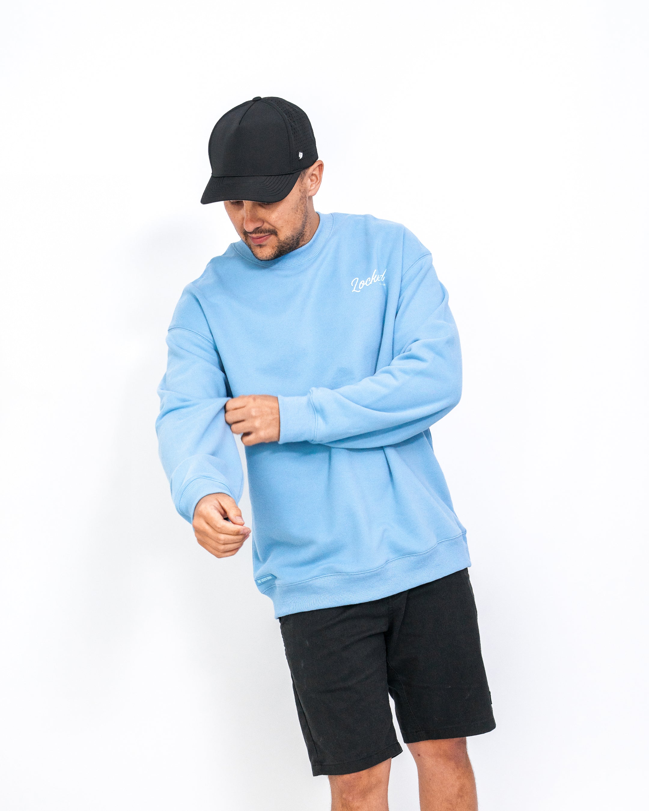 Locked Down Brands Premium Flow Crewneck Tee - Pale Blue
