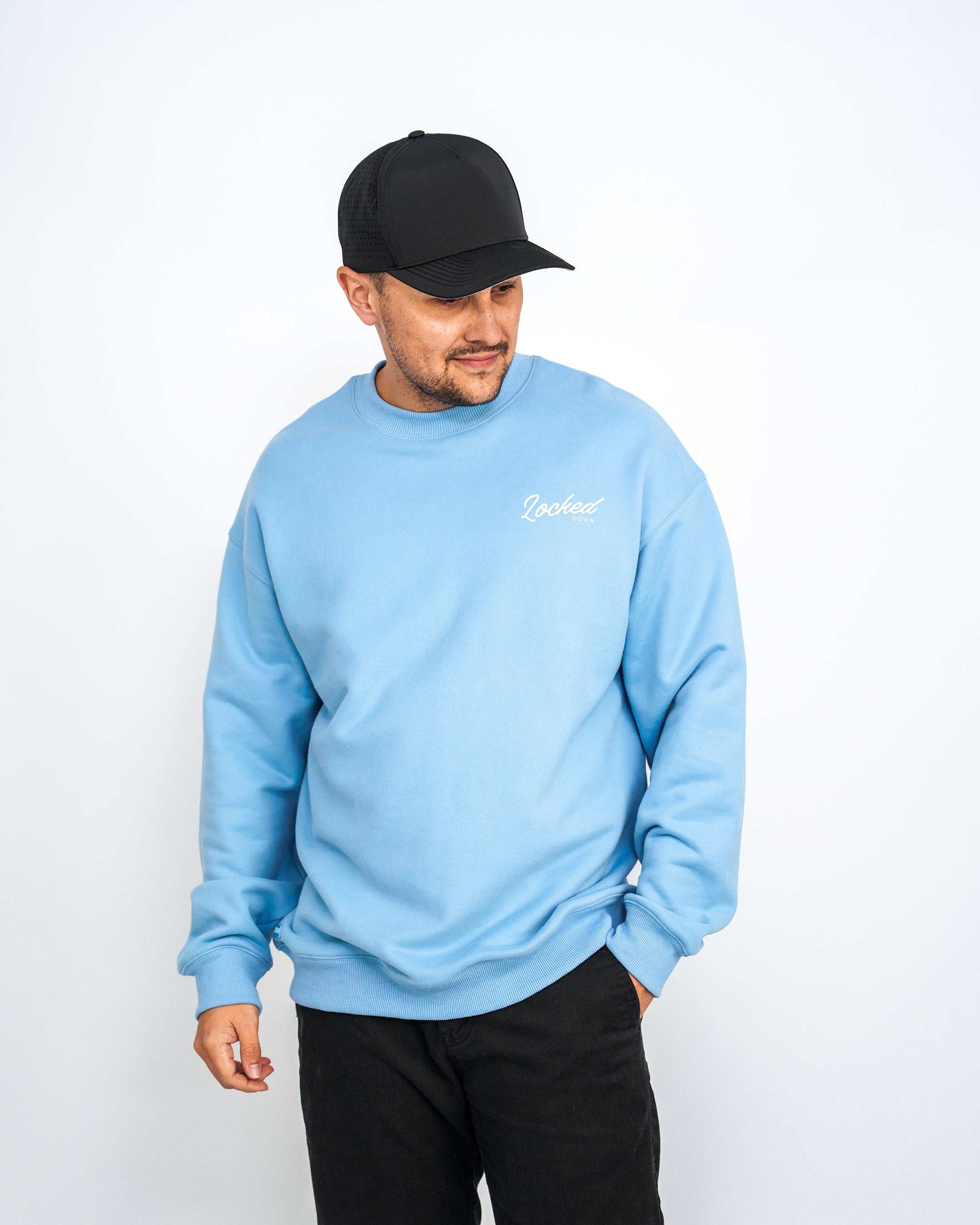 Locked Down Brands Premium Flow Crewneck Tee - Pale Blue