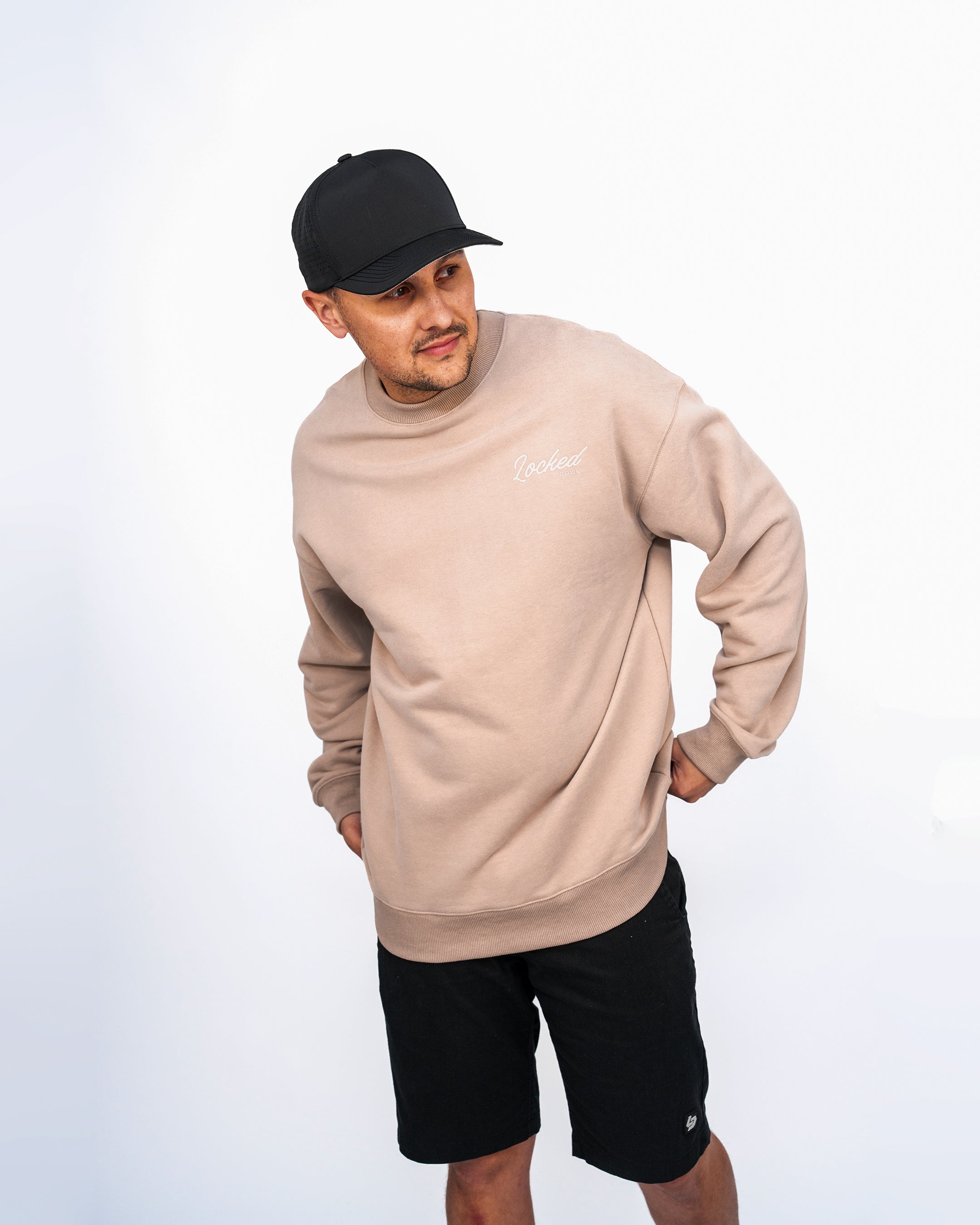 Locked Down Brands Premium Flow Crewneck Tee - Sand