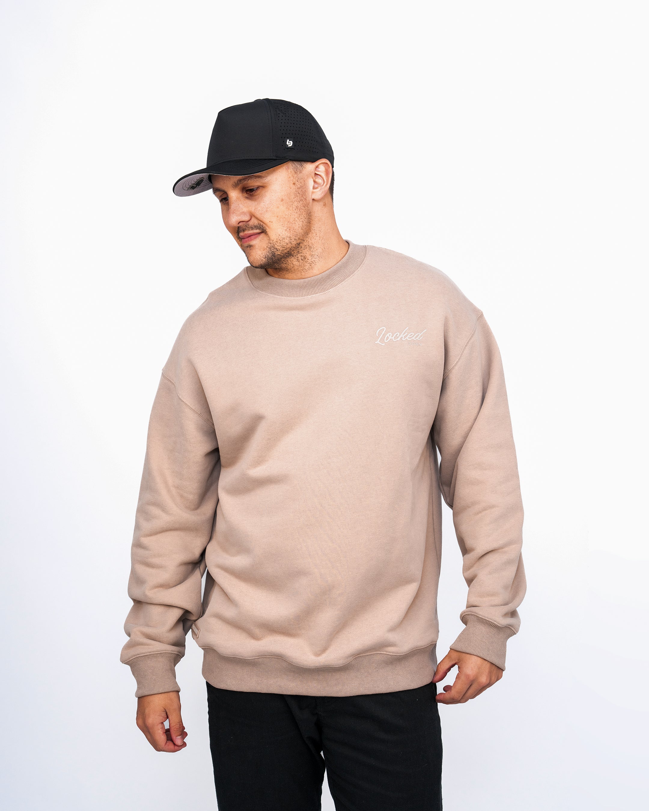 Locked Down Brands Premium Flow Crewneck Tee - Sand