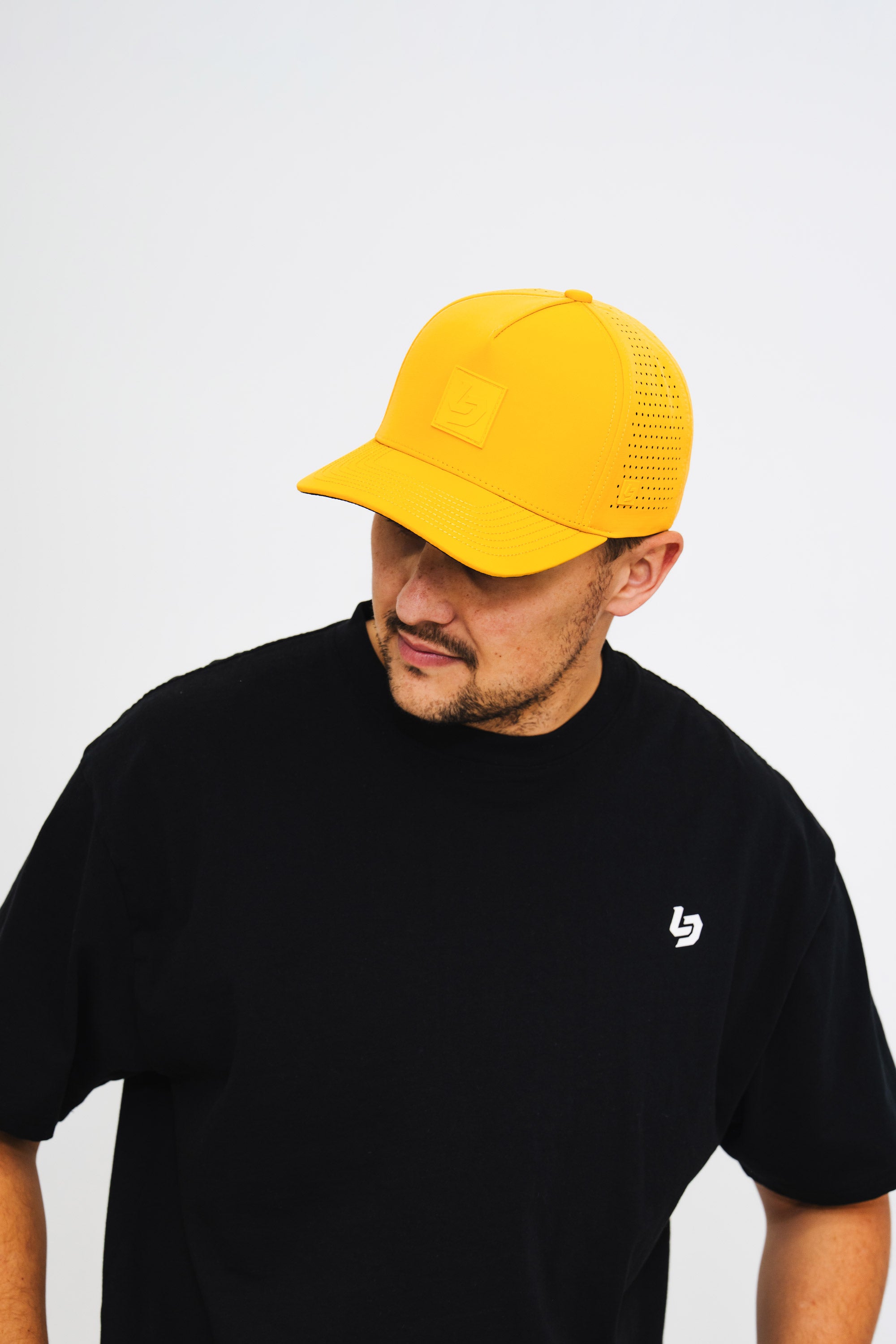 Locked Down Brands Premium Water Resistant ICON LD Snapback - Mustard/Black