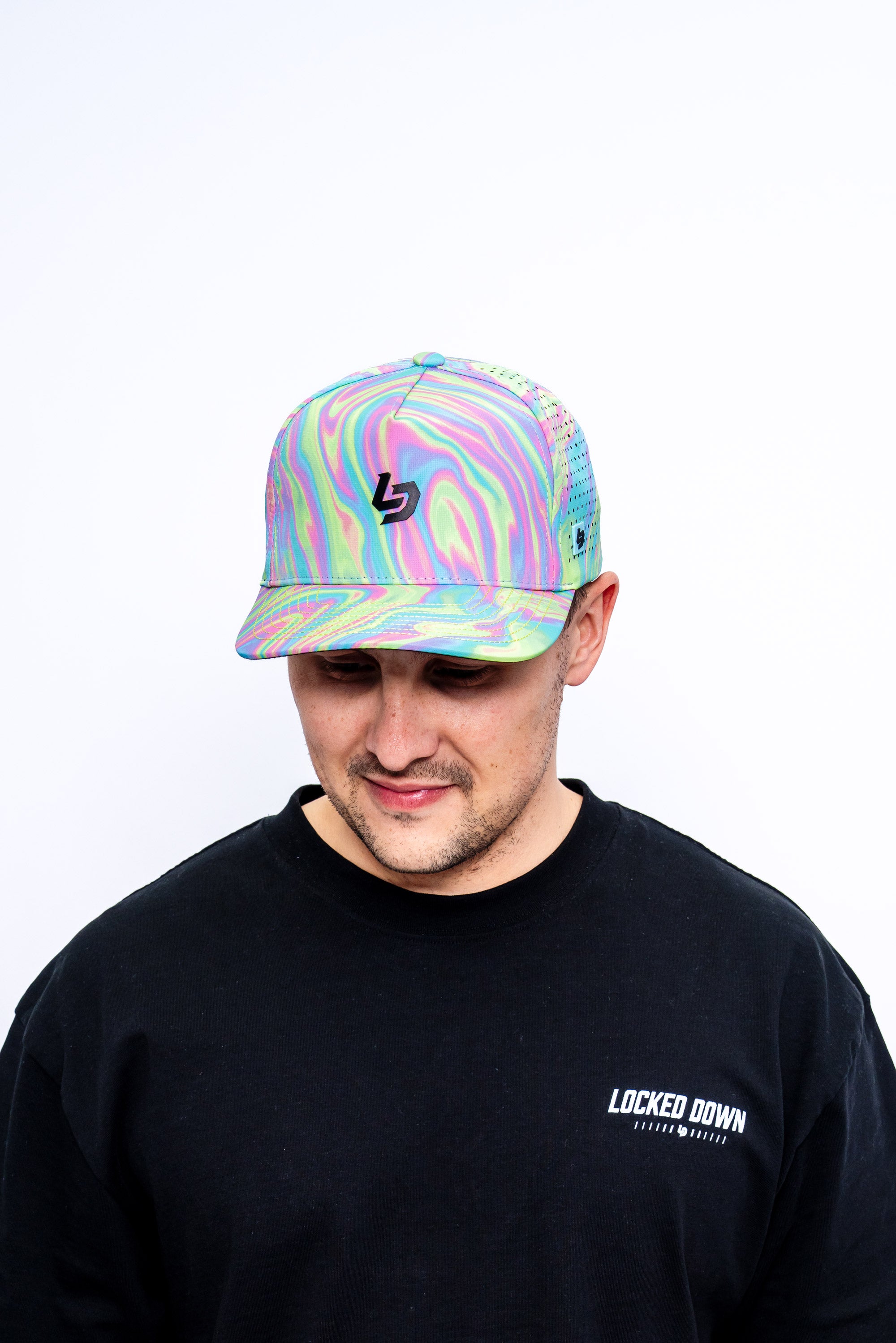 Locked Down Brands Premium Water Resistant ICON LD Limited Snapback - Rainbow