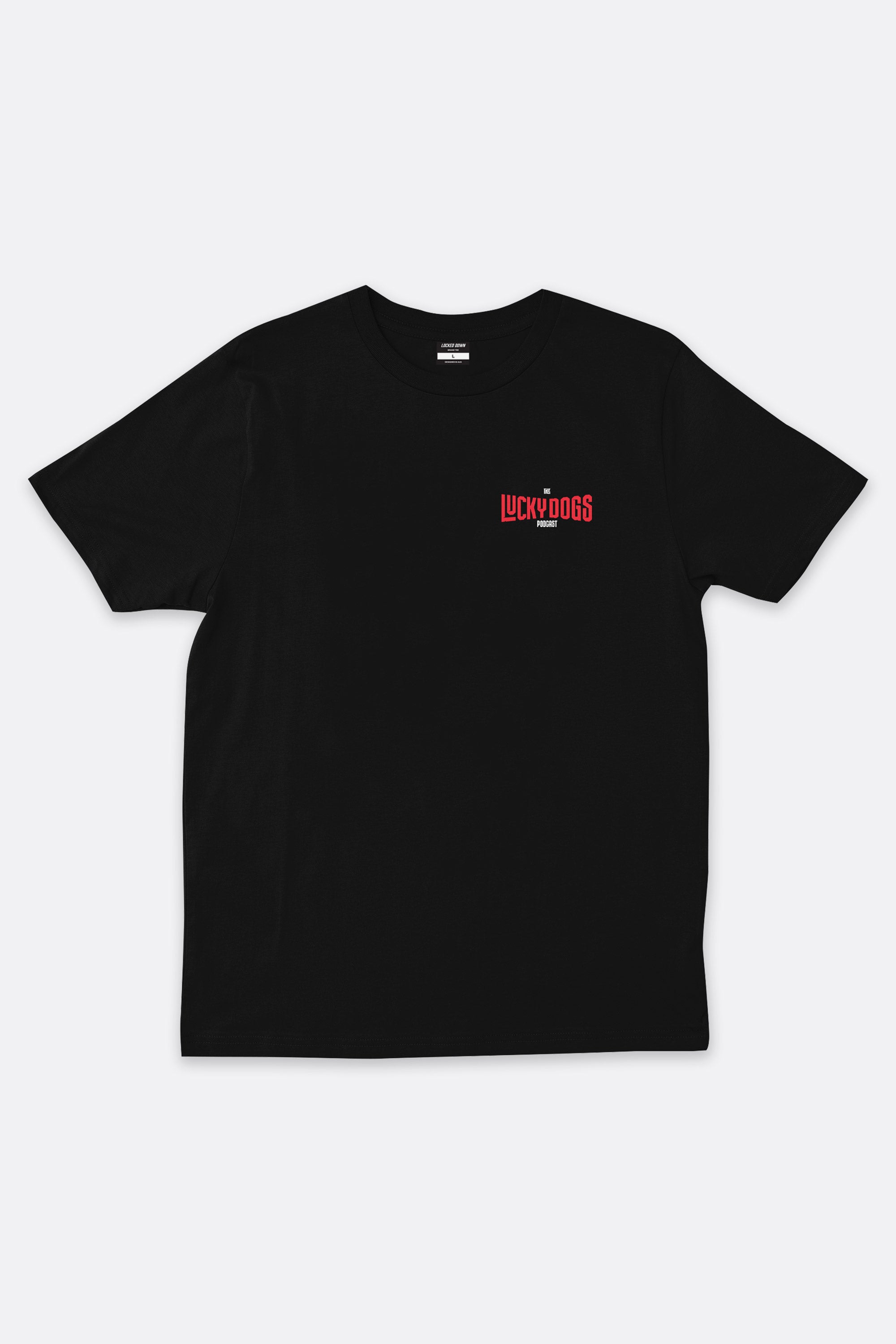 Locked Down Brands Premium Box Fit Lucky Dogs Collaboration Tee - Black