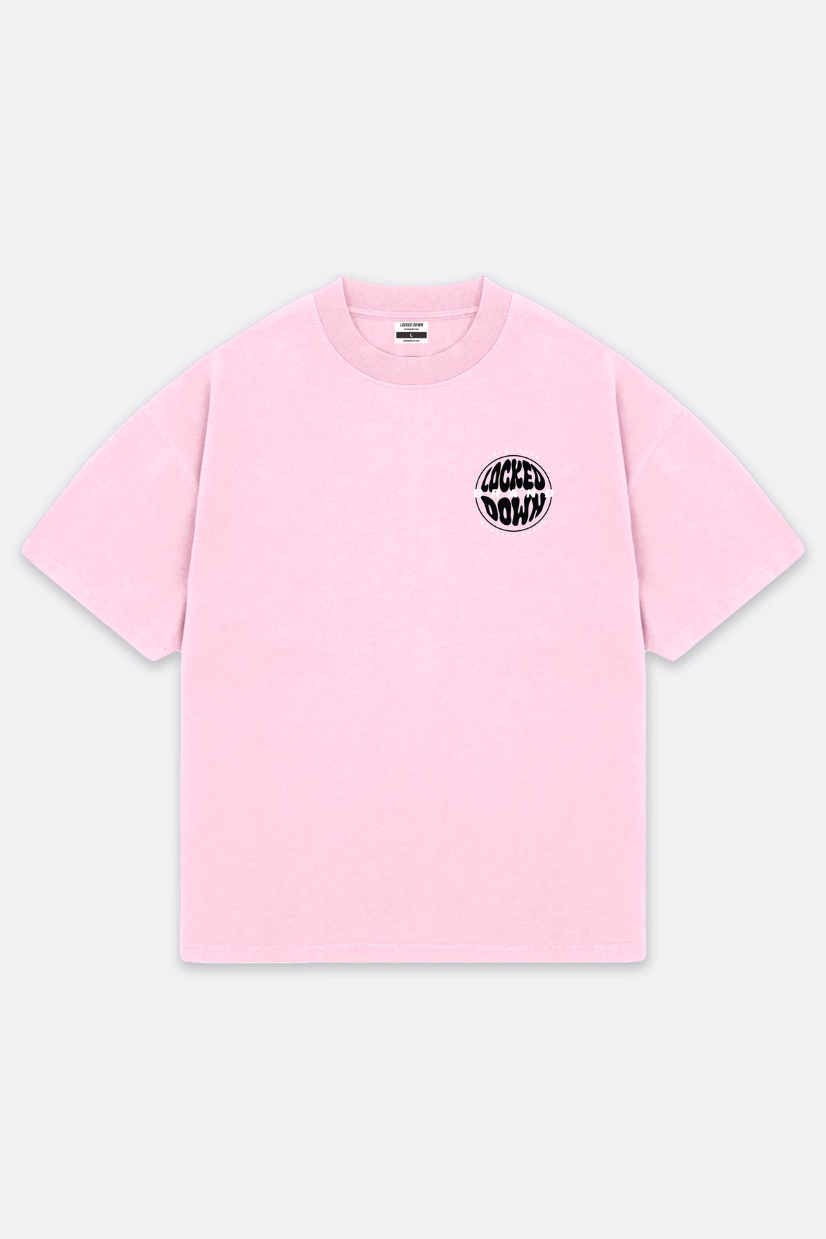 Locked Down Brands Premium Oversized Wave Tee - Pink