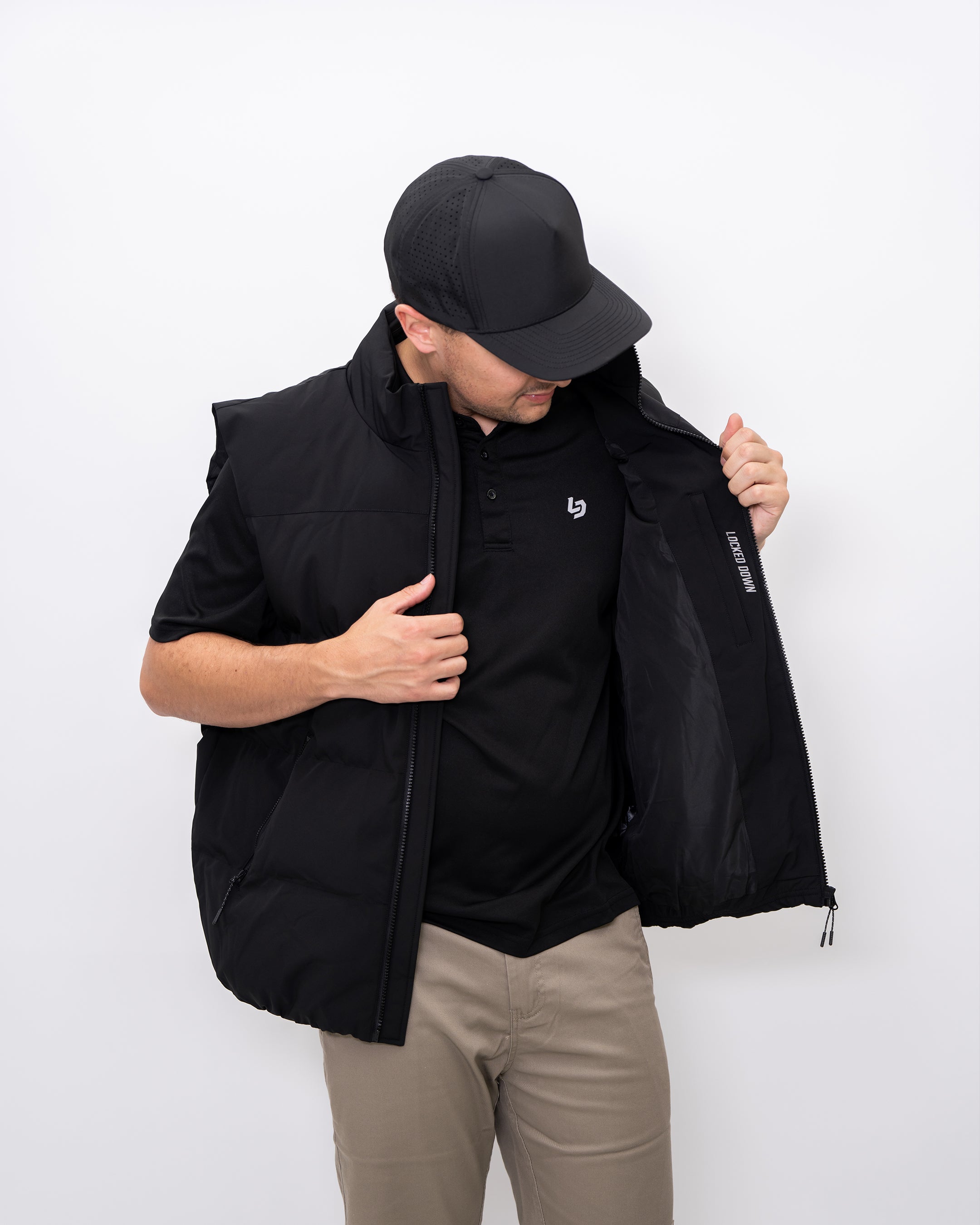 Locked Down Brands Premium Draft Puffer Vest Black