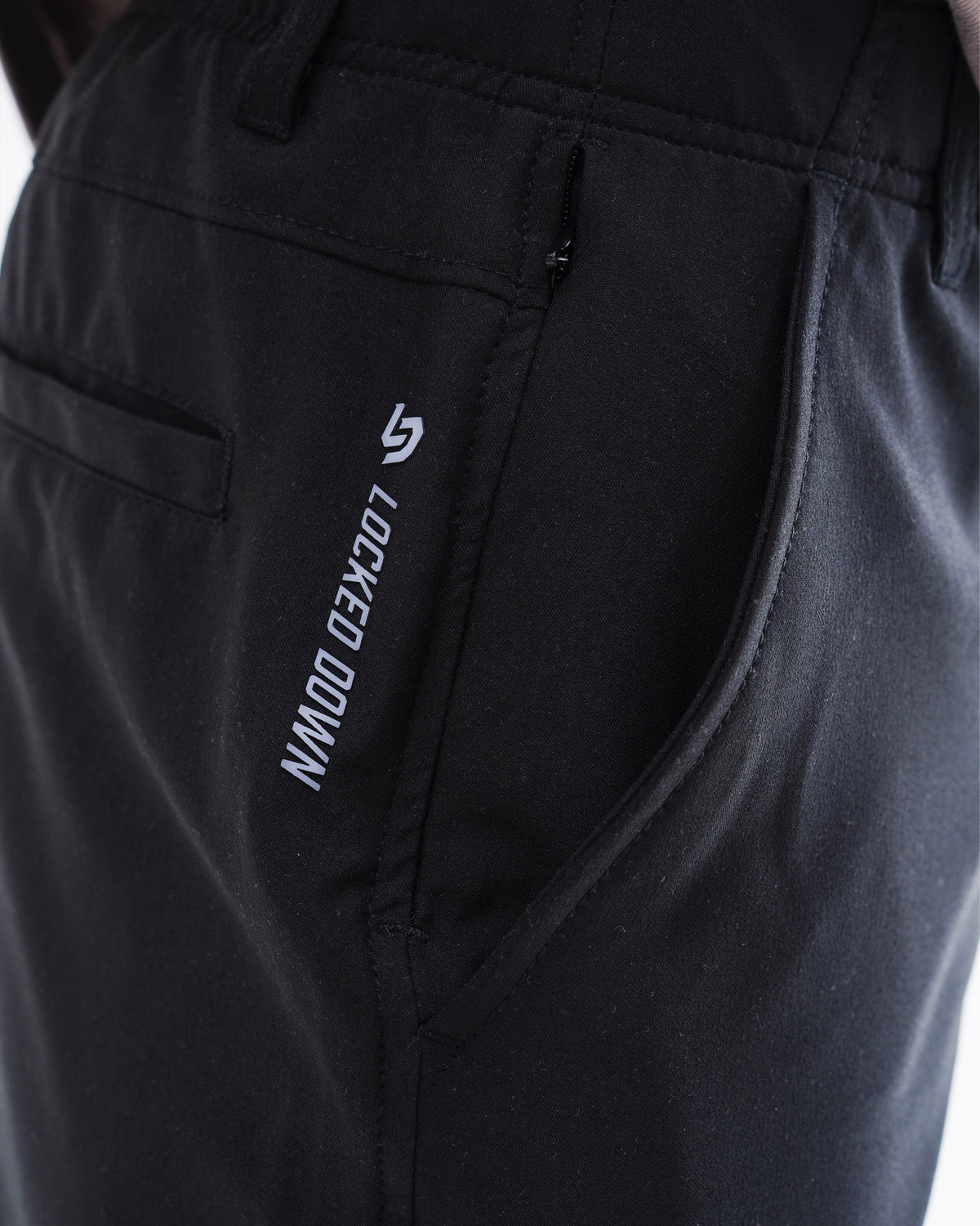 Locked Down Brands Premium Take On A Golf Short, The Rev Short - Black