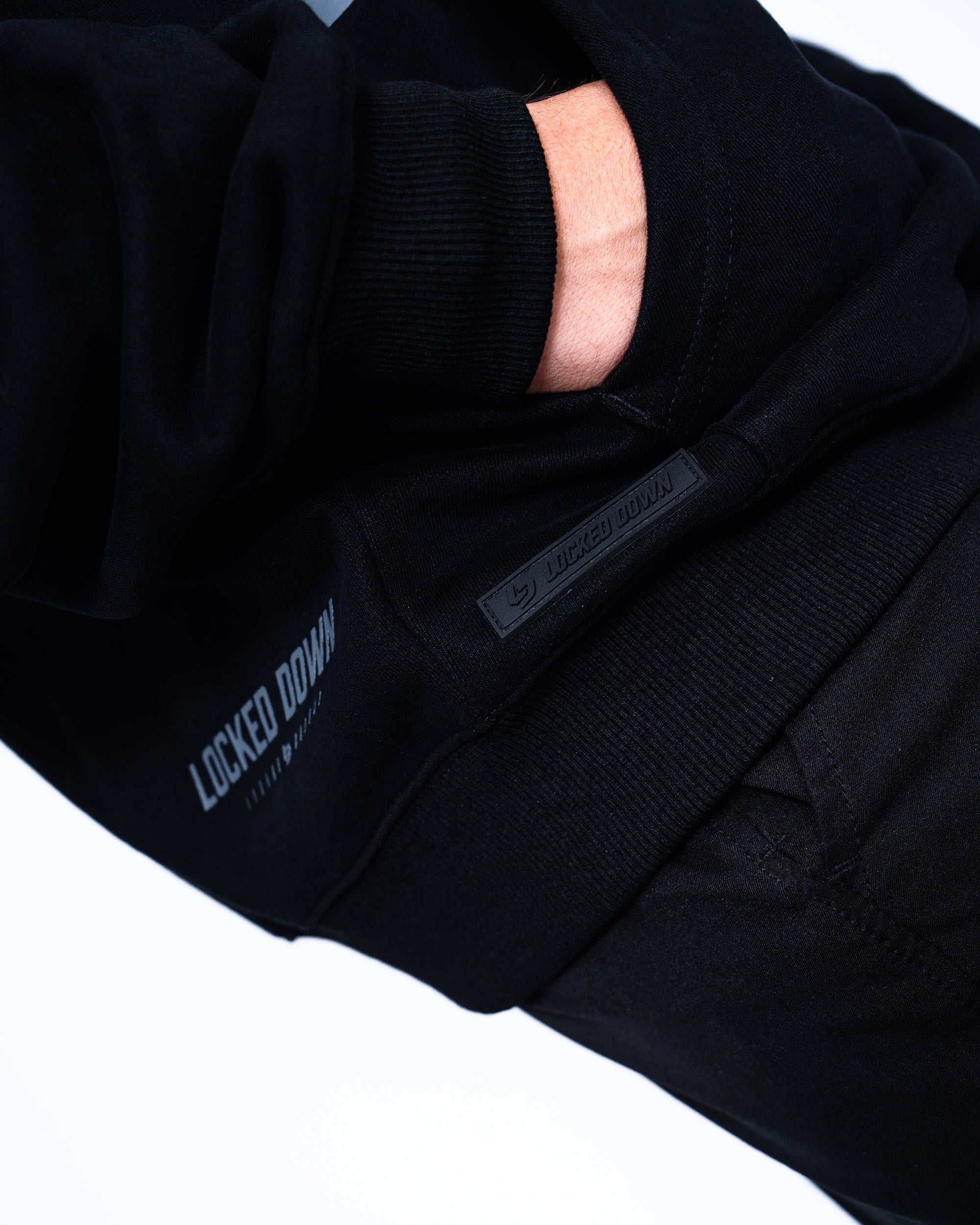 Locked Down Brands Premium Oversized Split Hoodie - Black