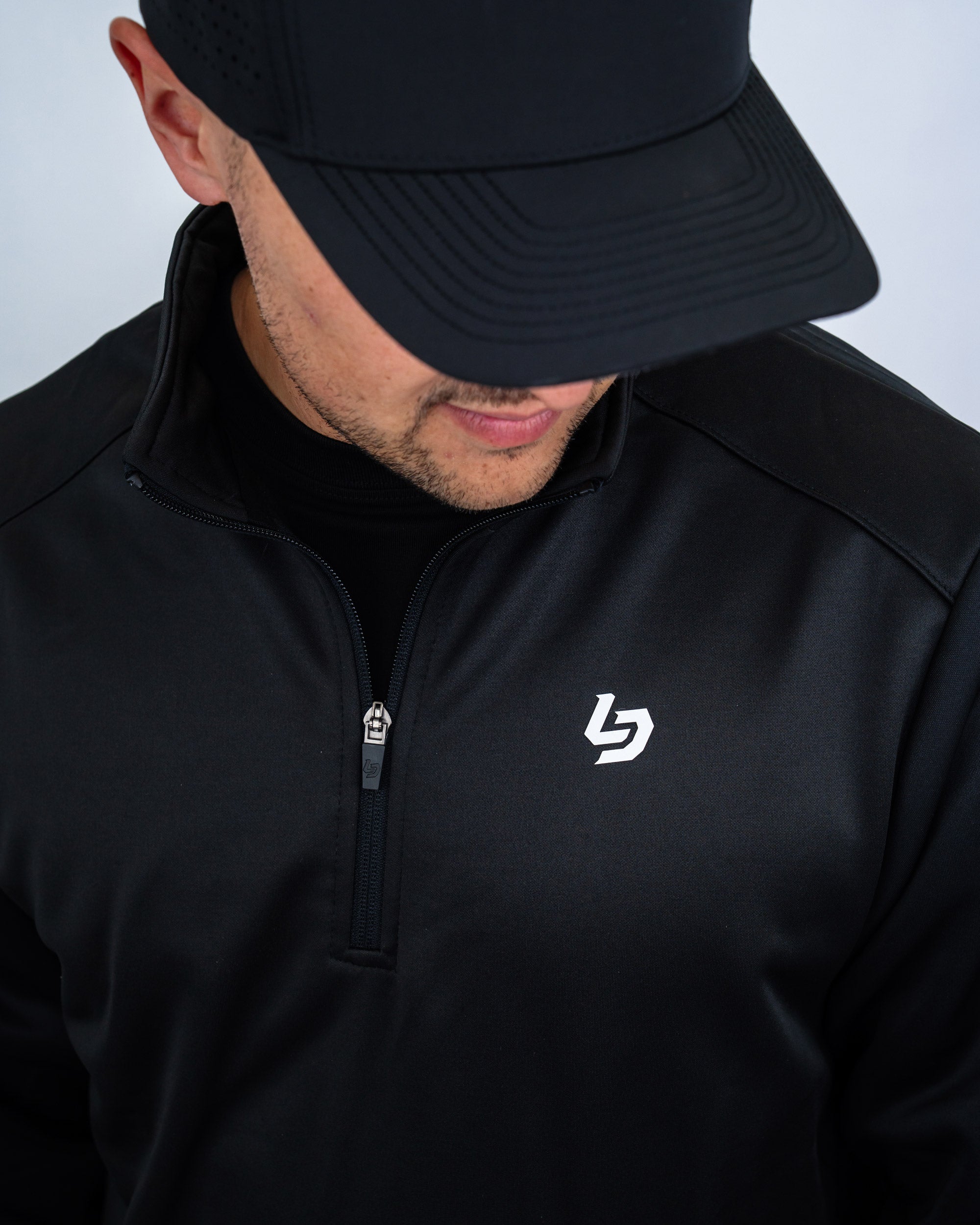 Locked Down Brands Premium Sprint 1/4 Zip Pullover - Black