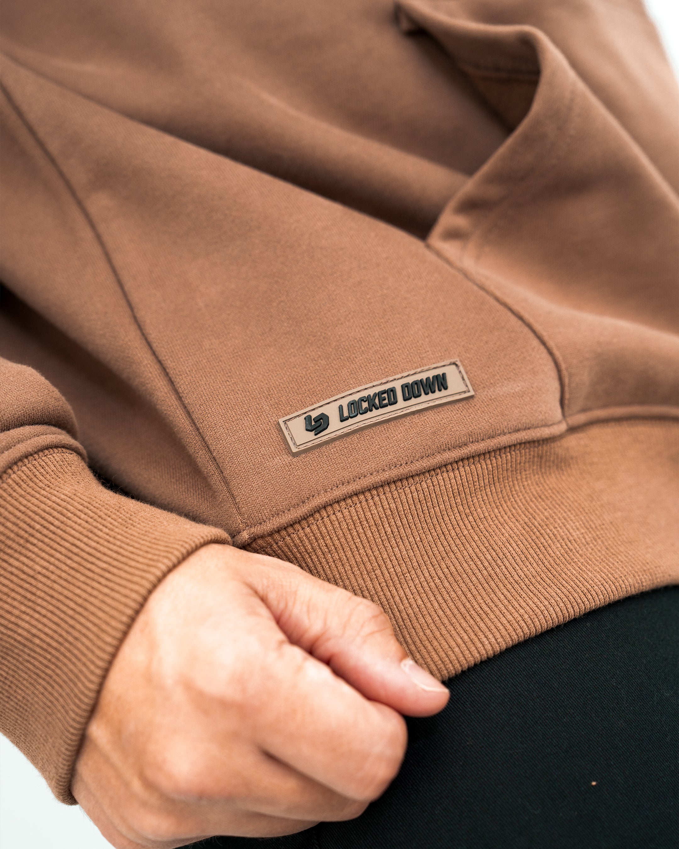 Locked Down Brands Premium Stamp Hoodie - Brown