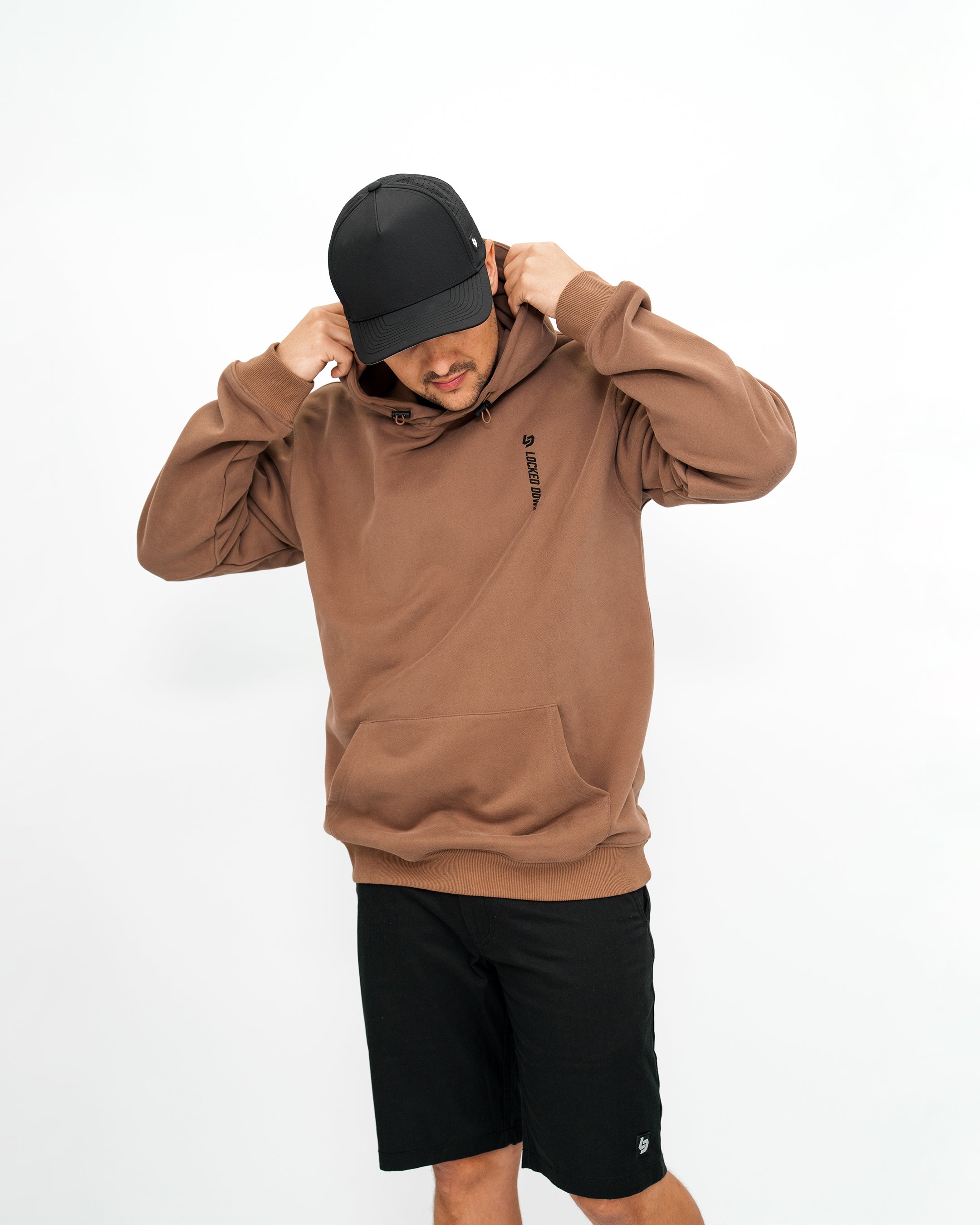 Locked Down Brands Premium Stamp Hoodie - Brown