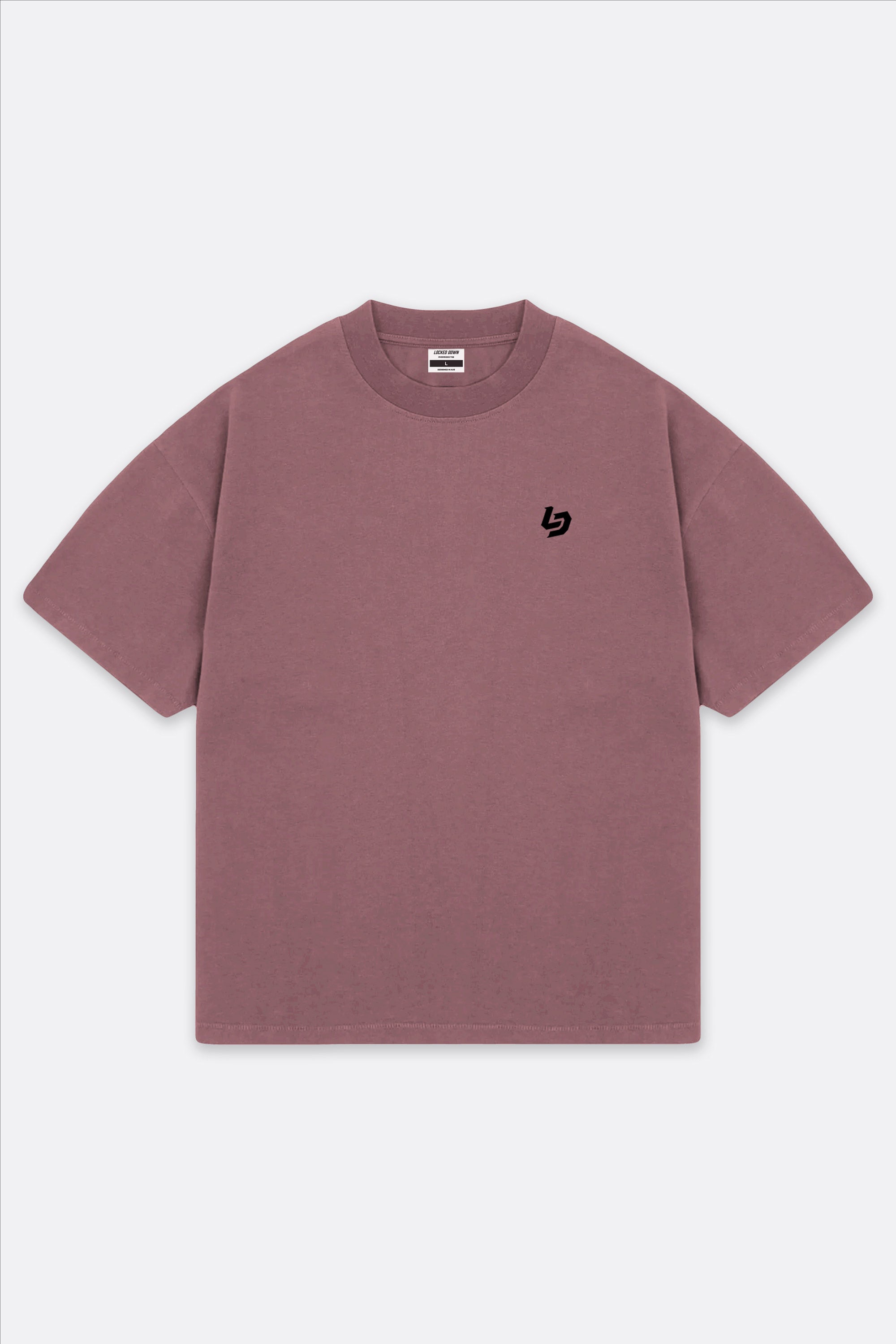 Locked Down Brands Premium Oversized Stamp Tee - Faded Wine