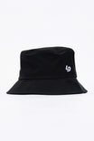 Locked Down Brands Premium Water Resistant Stamp Bucket Hat With Laser Holes - Black