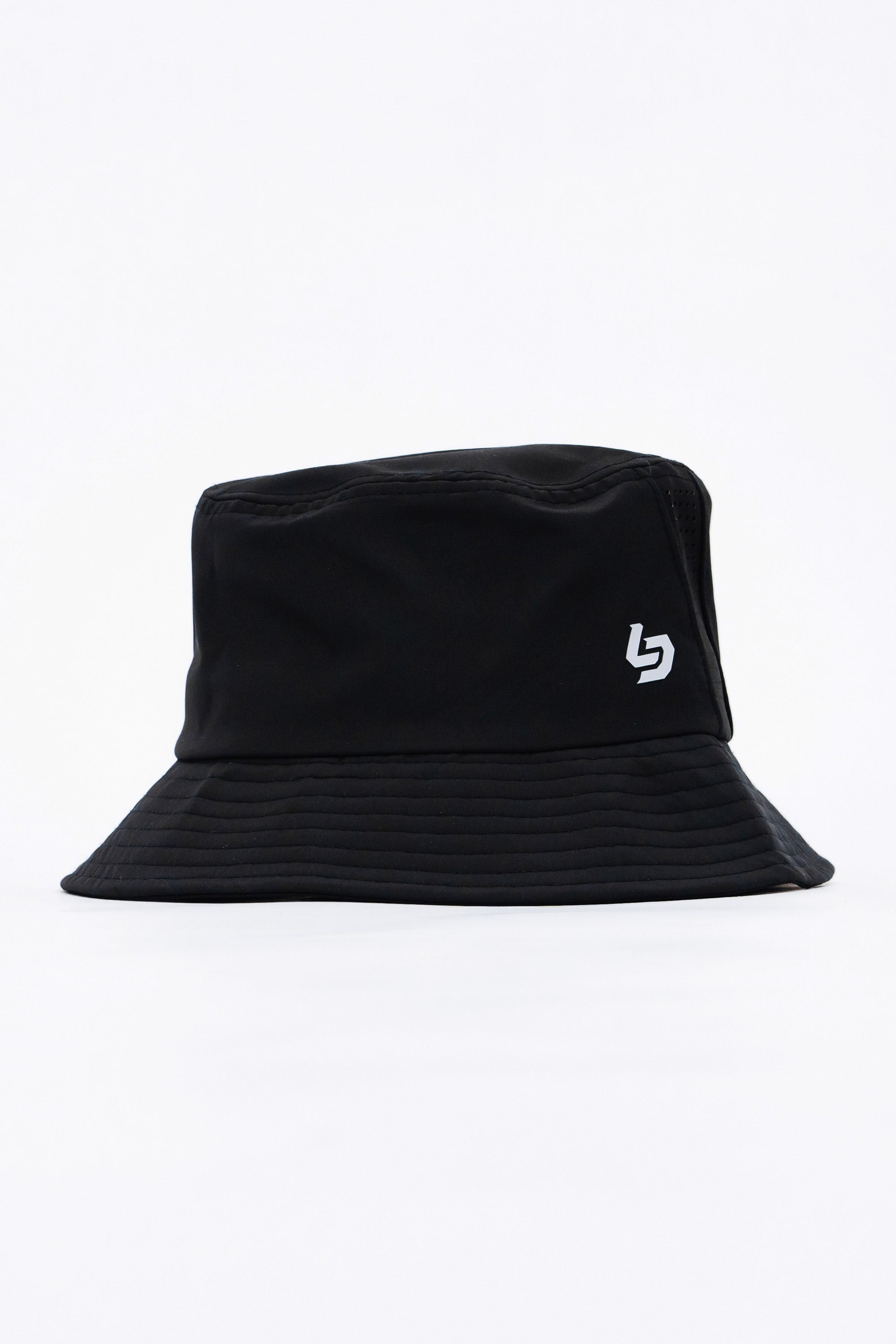 Locked Down Brands Premium Water Resistant Stamp Bucket Hat With Laser Holes - Black