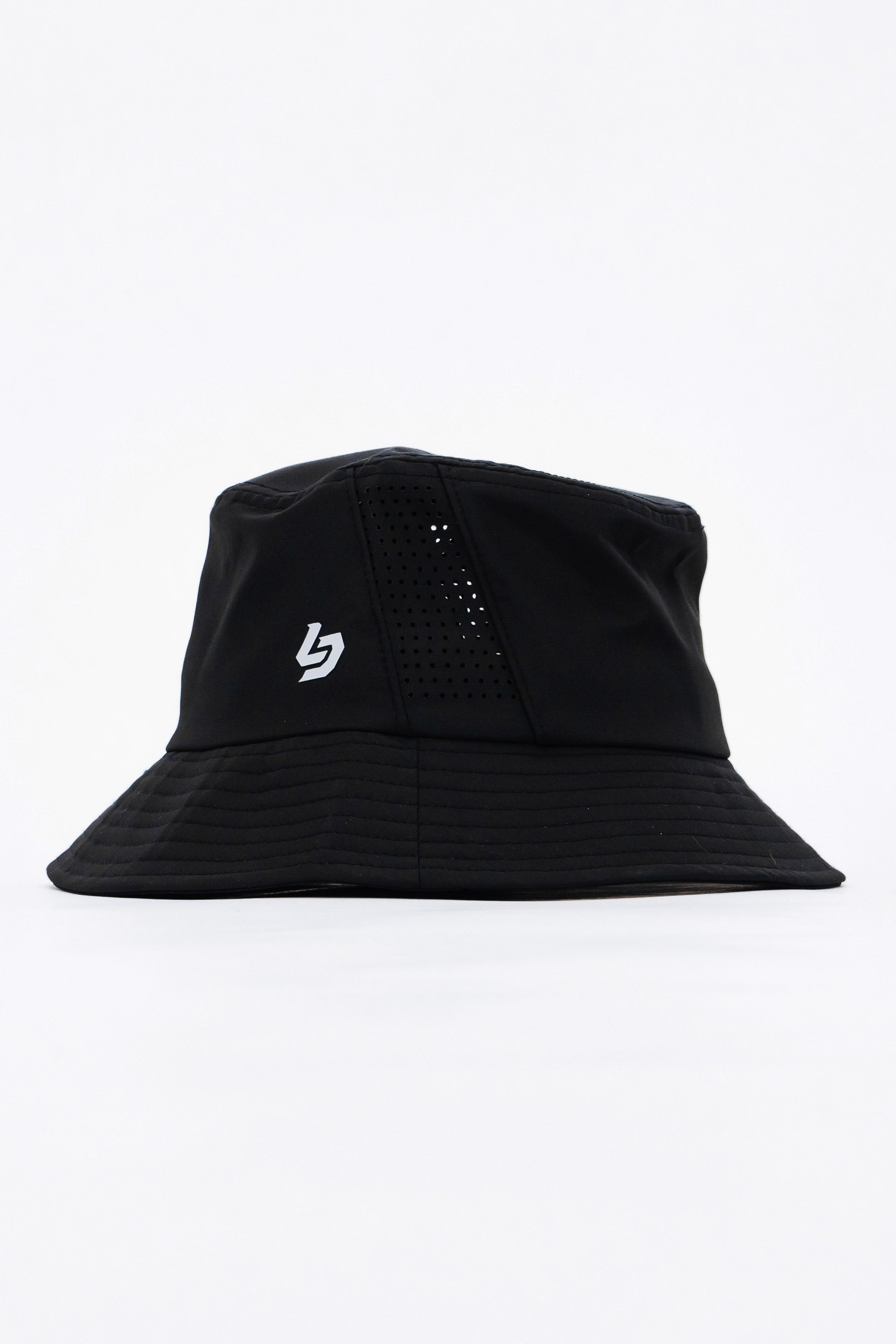 Locked Down Brands Premium Water Resistant Stamp Bucket Hat With Laser Holes - Black