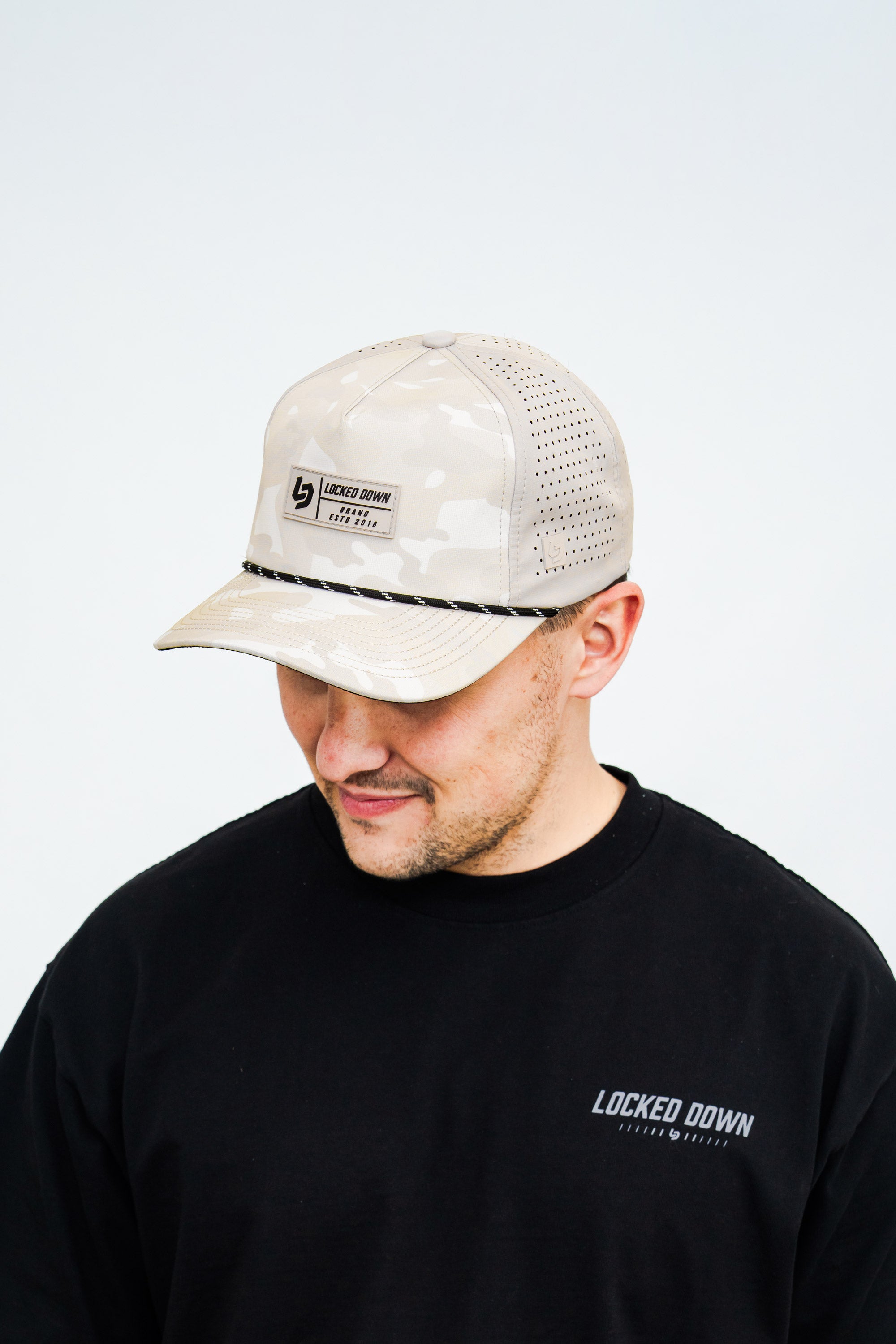 Locked Down Brands Premium Water Resistant TRAIL Block Snapback - Desert Camo