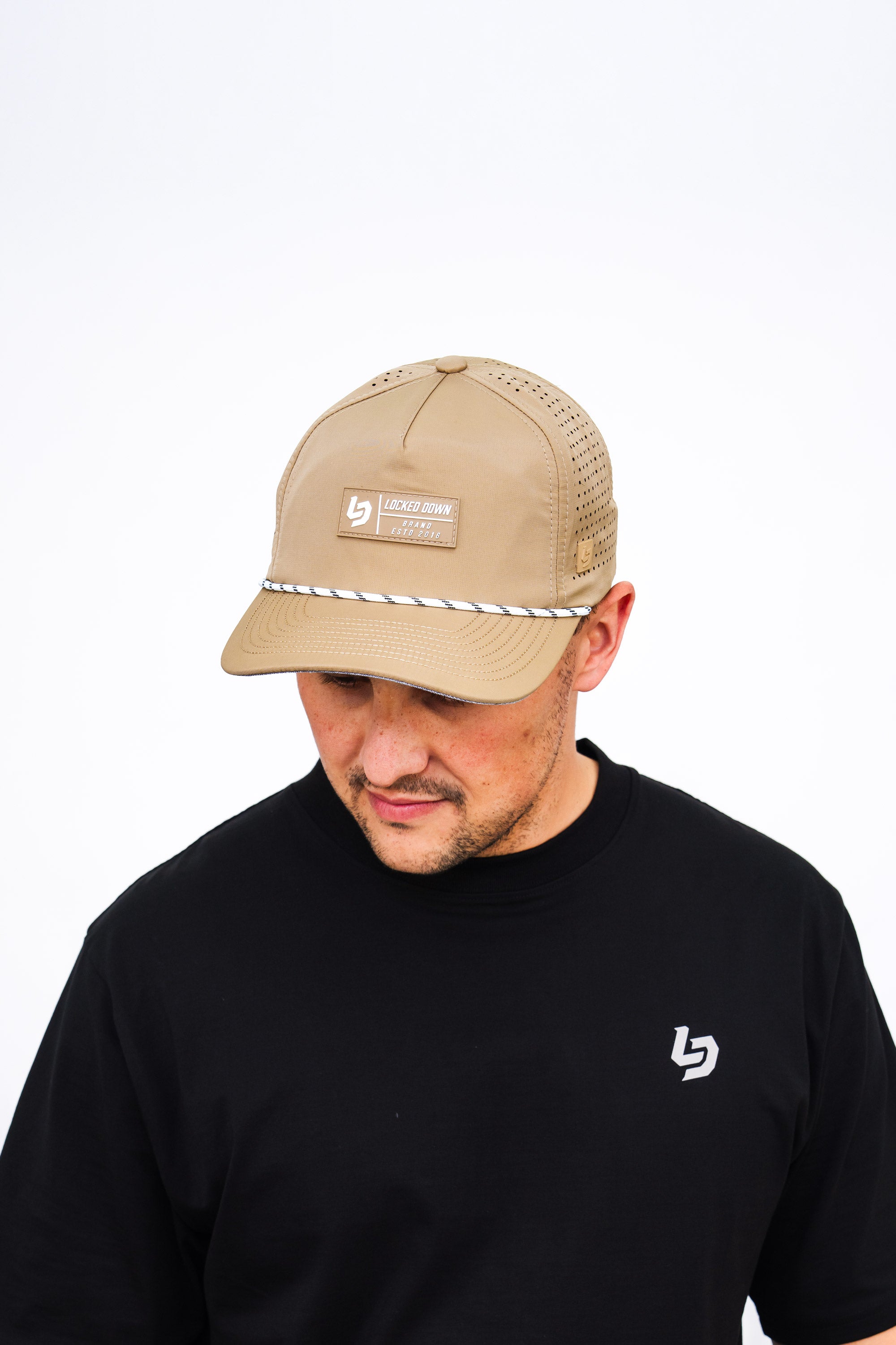 Locked Down Brands Premium Water Resistant TRAIL Block Snapback - Dune