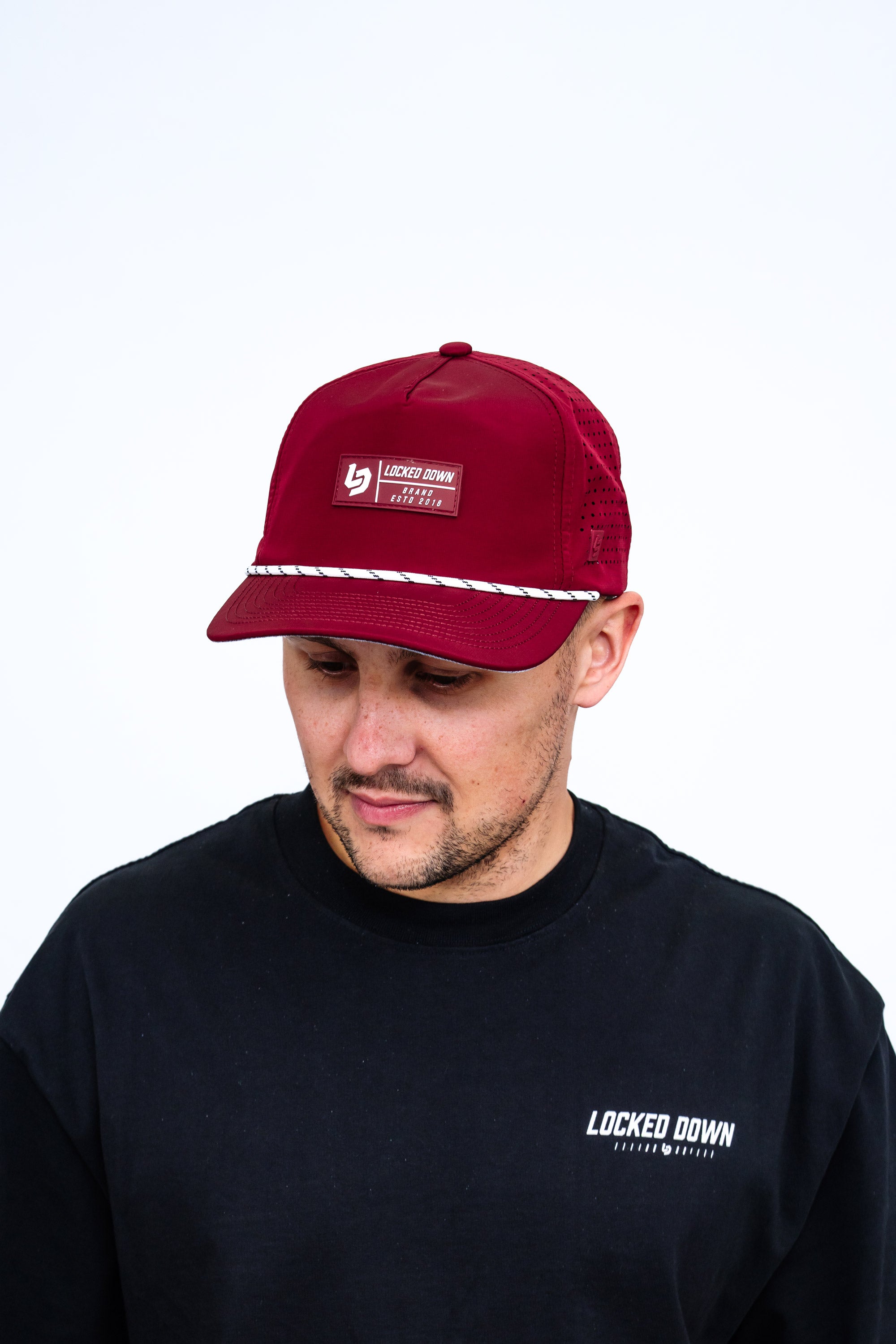 Locked Down Brands Premium Water Resistant TRAIL Block Snapback - Maroon