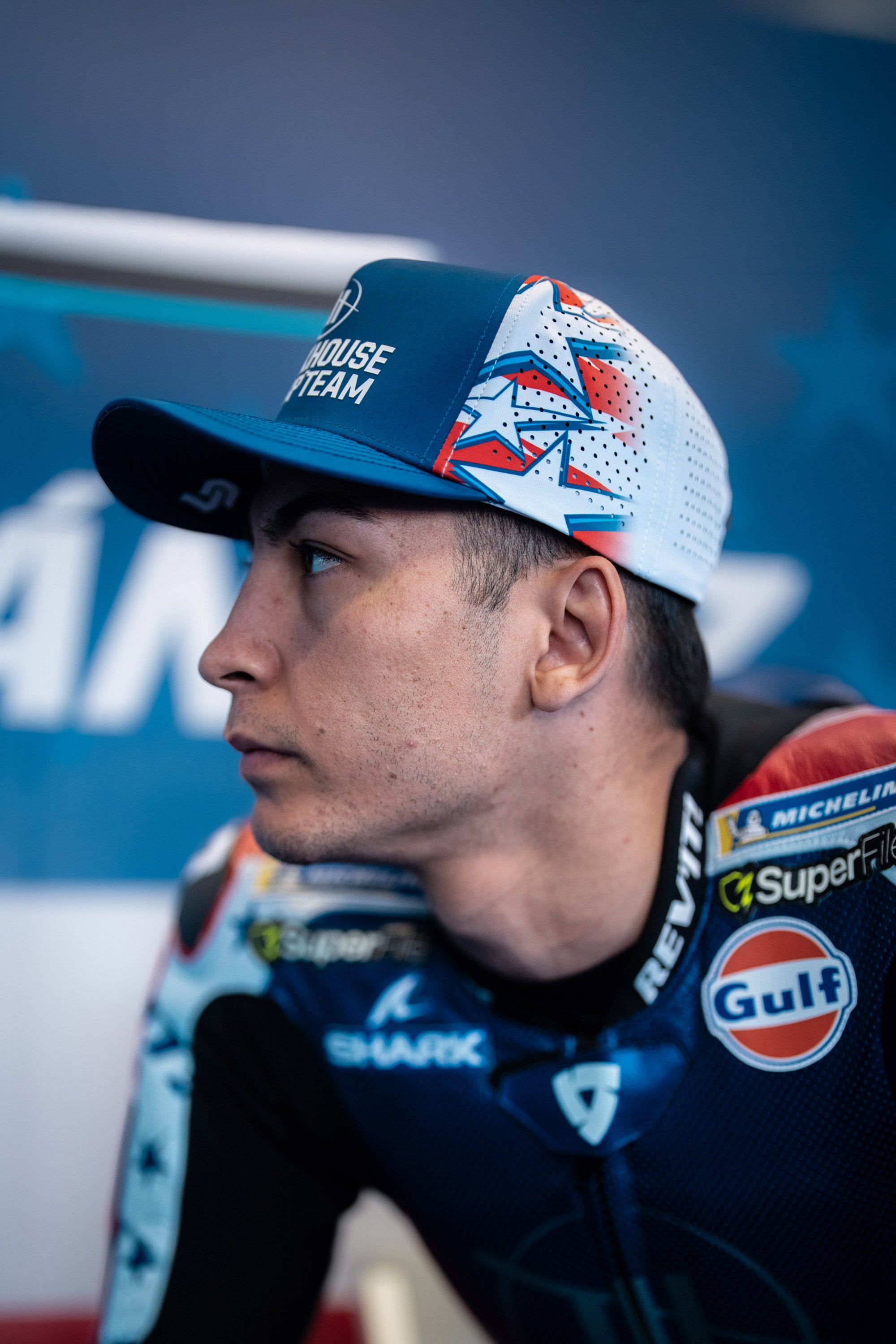 Locked Down Brands Premium Water Resistant ICON Snapback in Collaboration with Trackhouse MOTOGP and the USA GP in Texas.
