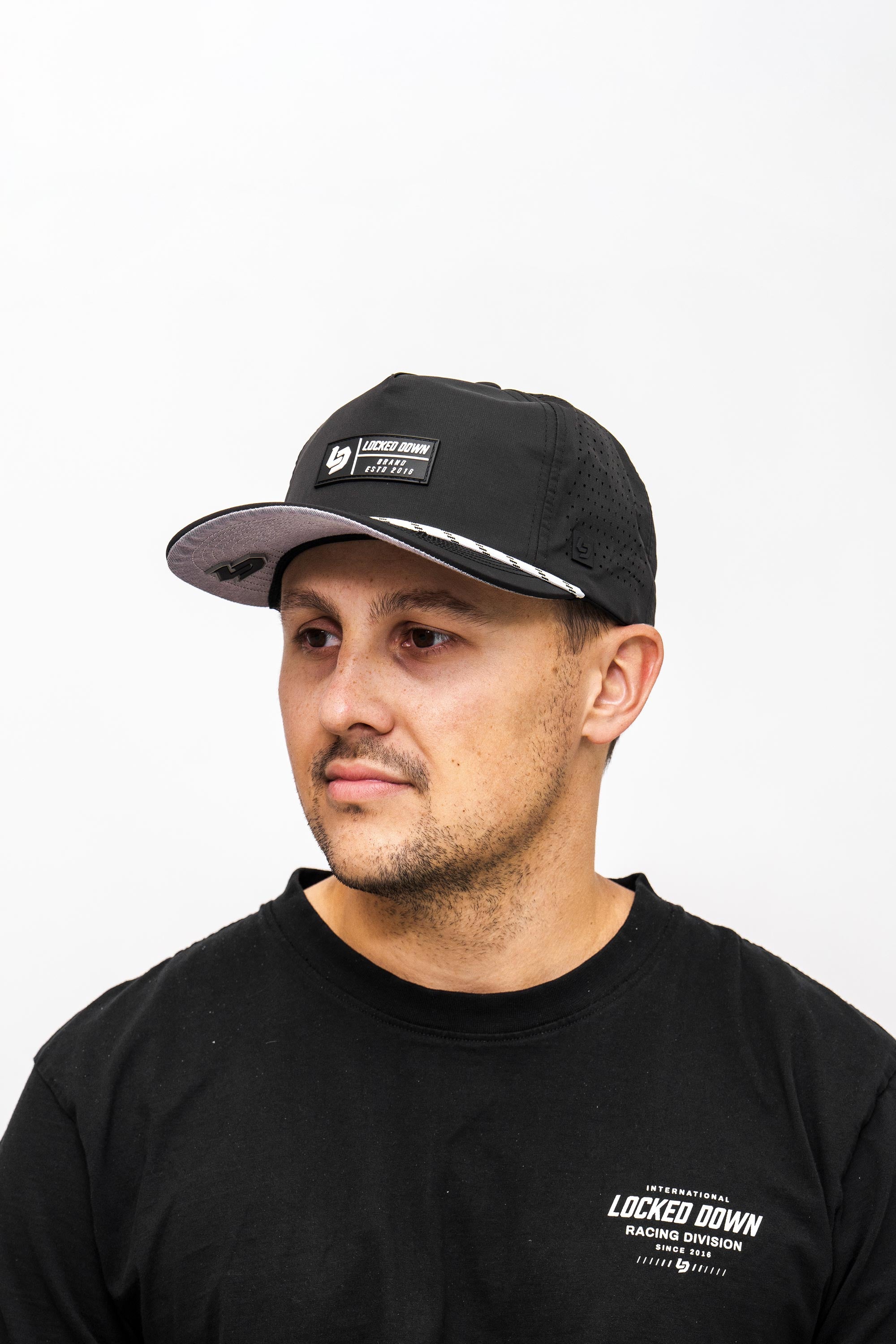 Locked Down Brands Premium Water Resistant TRAIL Block Snapback - Black