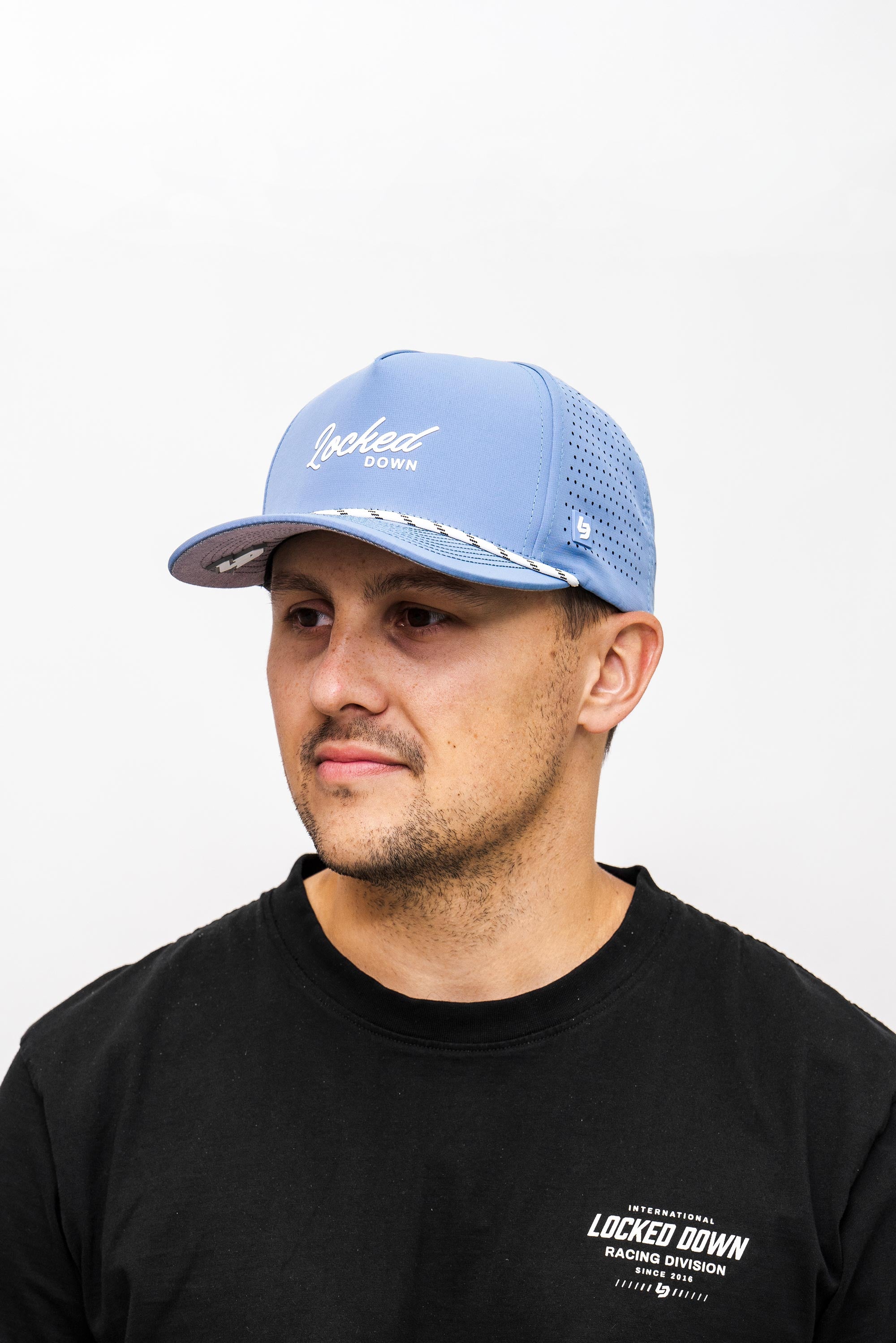 Locked Down Brands Premium Water Resistant Flow ICON Snapback - Blue