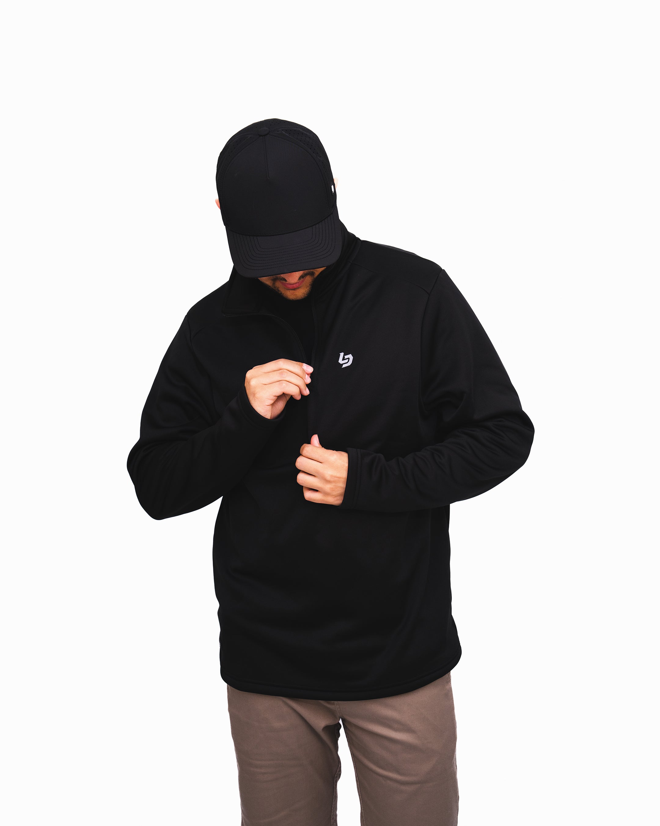 Locked Down Brands Premium Sprint 1/4 Zip Pullover - Black