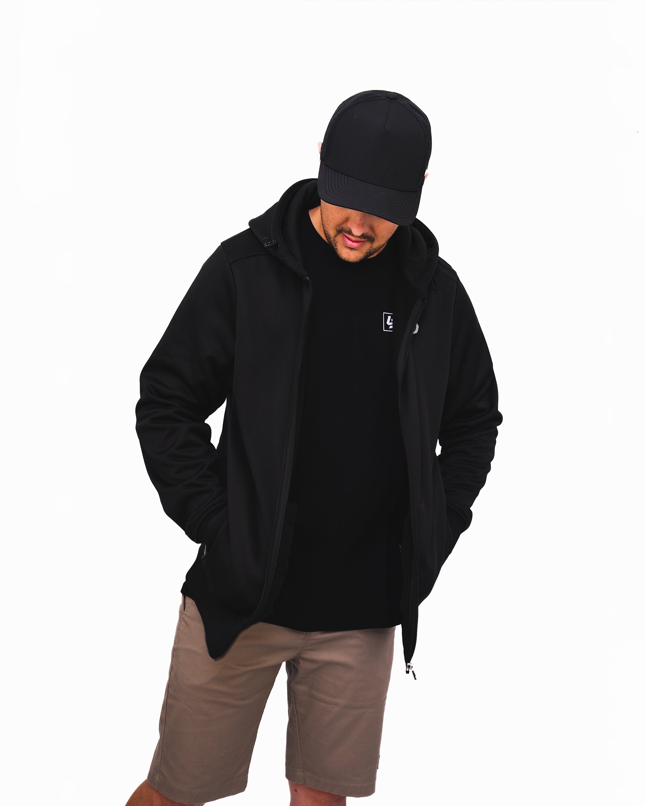 Locked Down Brands Premium Sprint Full Zip Hoodie Jacket - Black