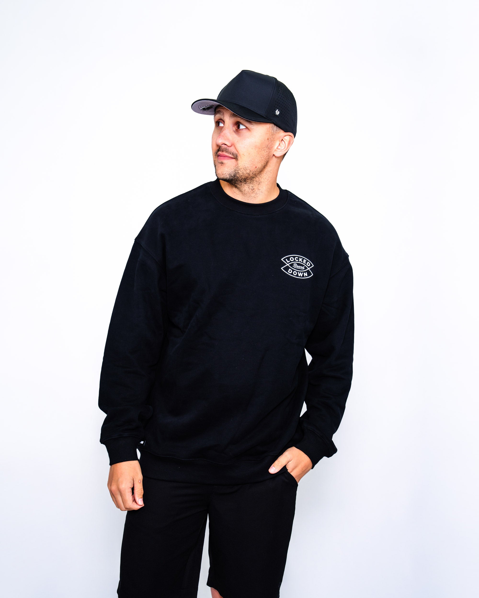 Locked Down Brands Premium Arrow Crewneck Tee - Black