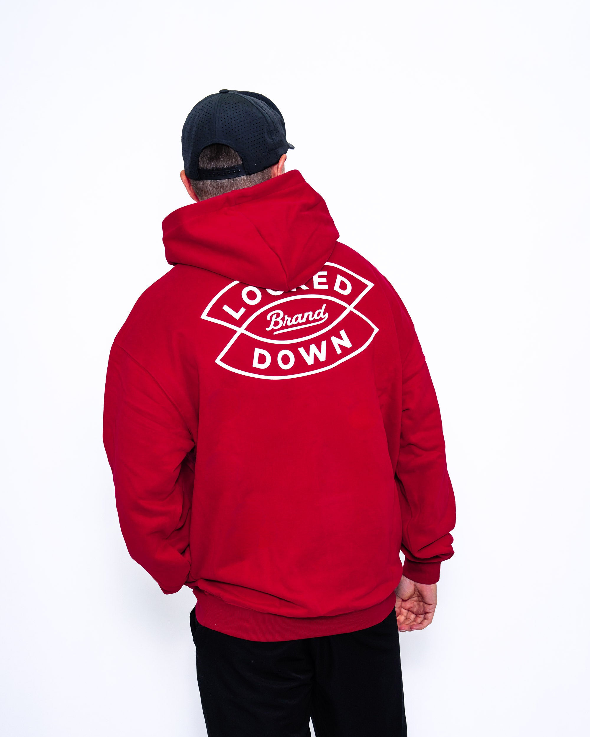 Locked Down Brands Premium Oversized Arrow Hoodie - Cherry