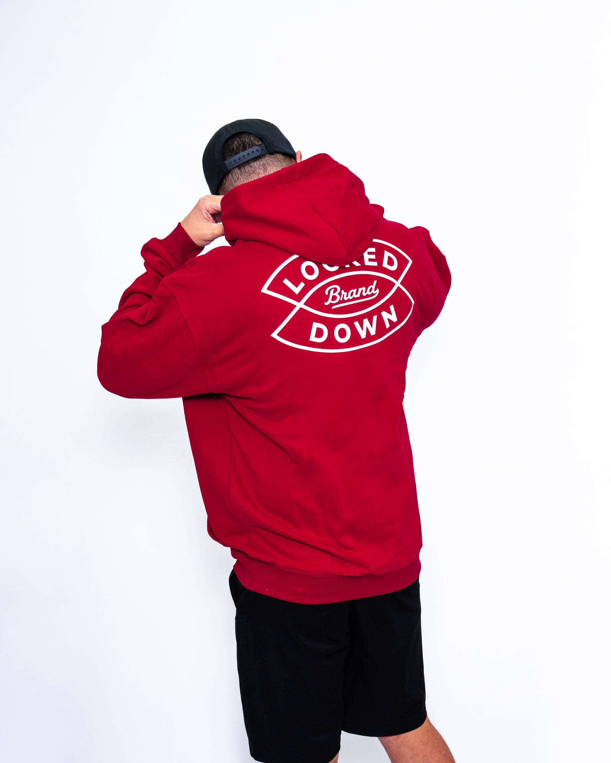 Locked Down Brands Premium Oversized Arrow Hoodie - Cherry