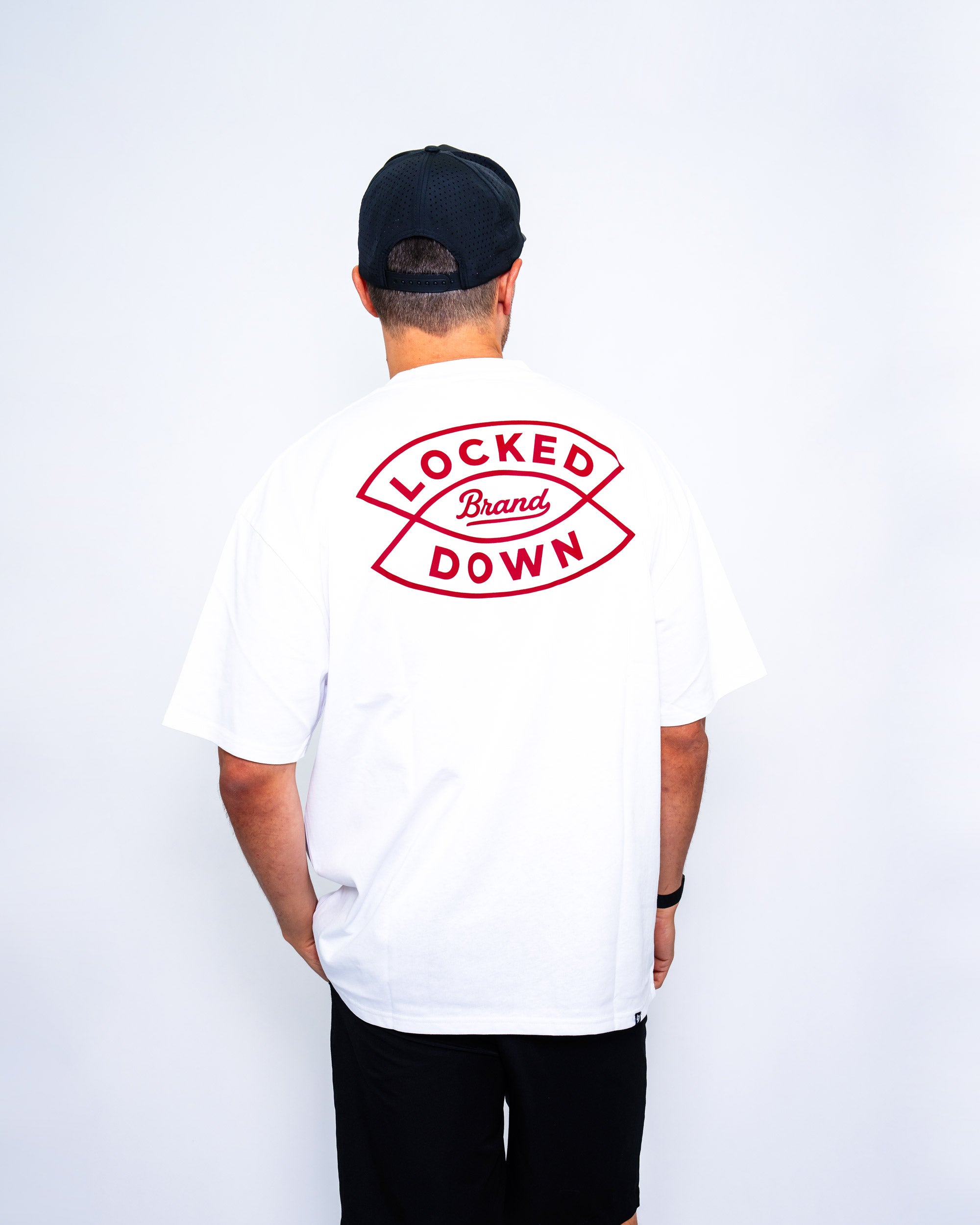 Locked Down Brands Premium Oversized Arrow Tee - White