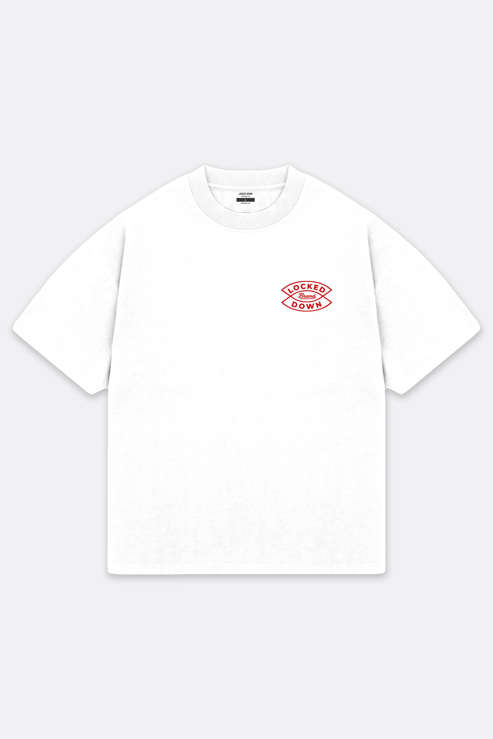 Locked Down Brands Premium Oversized Arrow Tee - White