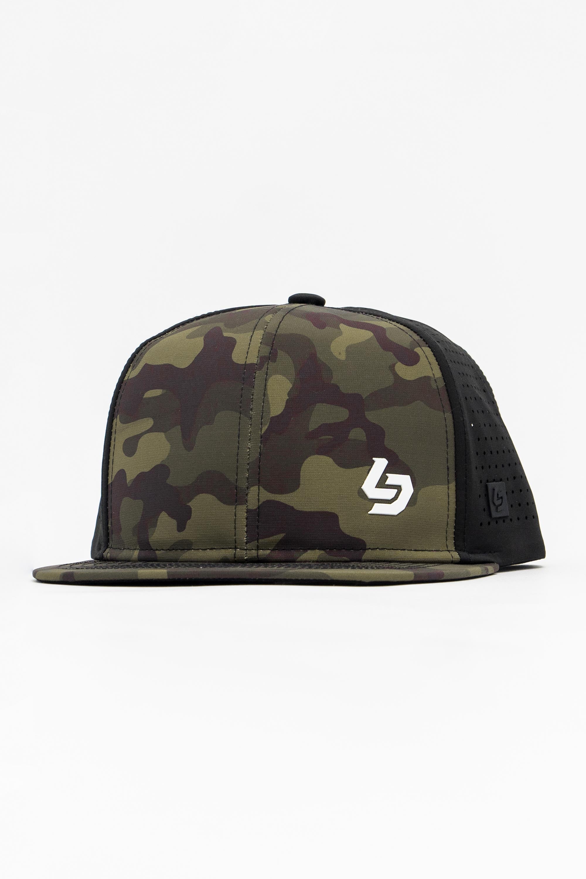 Locked Down Brands Premium Water Resistant BASE Brand Snapback - Green Camo