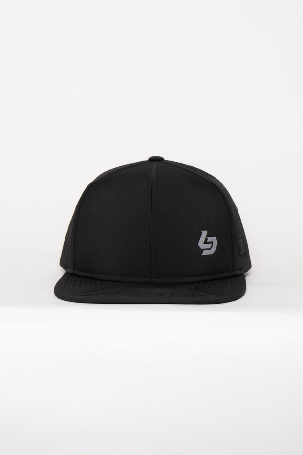 Locked Down Brands Premium Water Resistant BASE Brand Snapback - Blackout | Front View