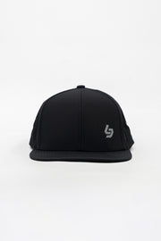 Locked Down Brands Premium Water Resistant BASE Brand Snapback - Blackout | Front View